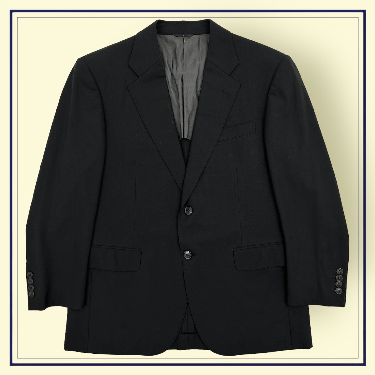 LANVIN COLLECTION ランバン 2B ウール テーラードジャケット サイズ R46-44 / 黒 ブラック メンズ 紳士 日本製 背抜き_画像1