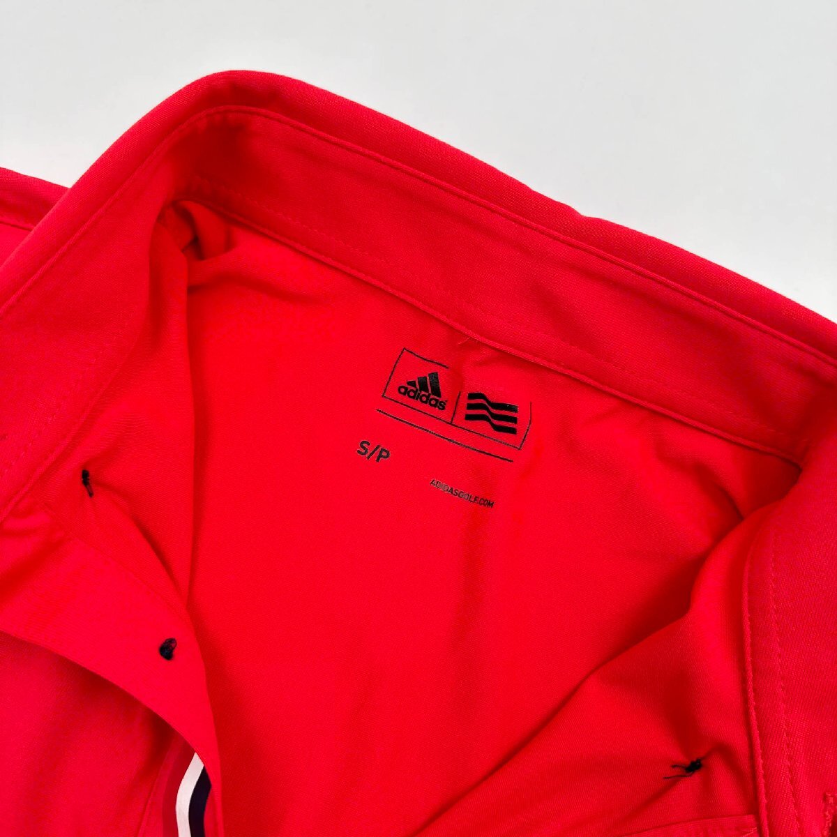 adidas GOLF アディダス ゴルフ BD 半袖 ポロシャツ ドライシャツ ロゴデザイン サイズ S/レッド 系/メンズ/スポーツ_画像6