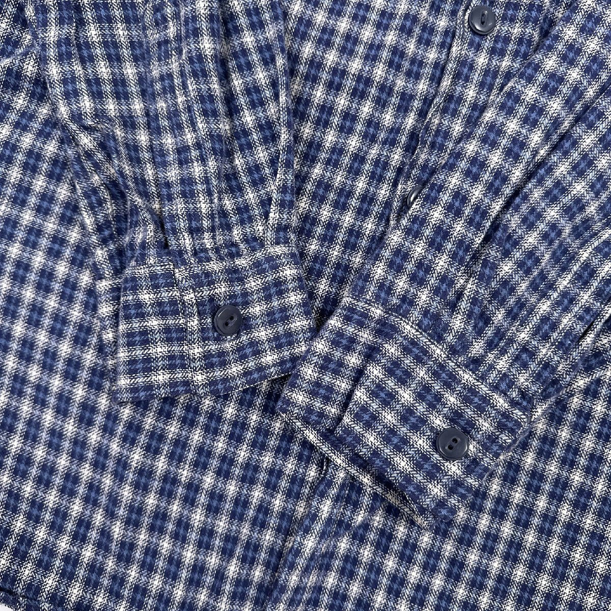 Levi's リーバイス チェック柄 コットン 長袖シャツ ネルシャツ サイズ L/メンズ /ブルー 系 古着_画像3