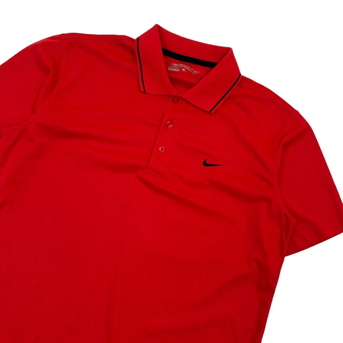 NIKE GOLF ナイキ ゴルフ ドライ ストレッチ 半袖 ポロシャツ Lサイズ/レッド 赤/メンズ スポーツ_画像1