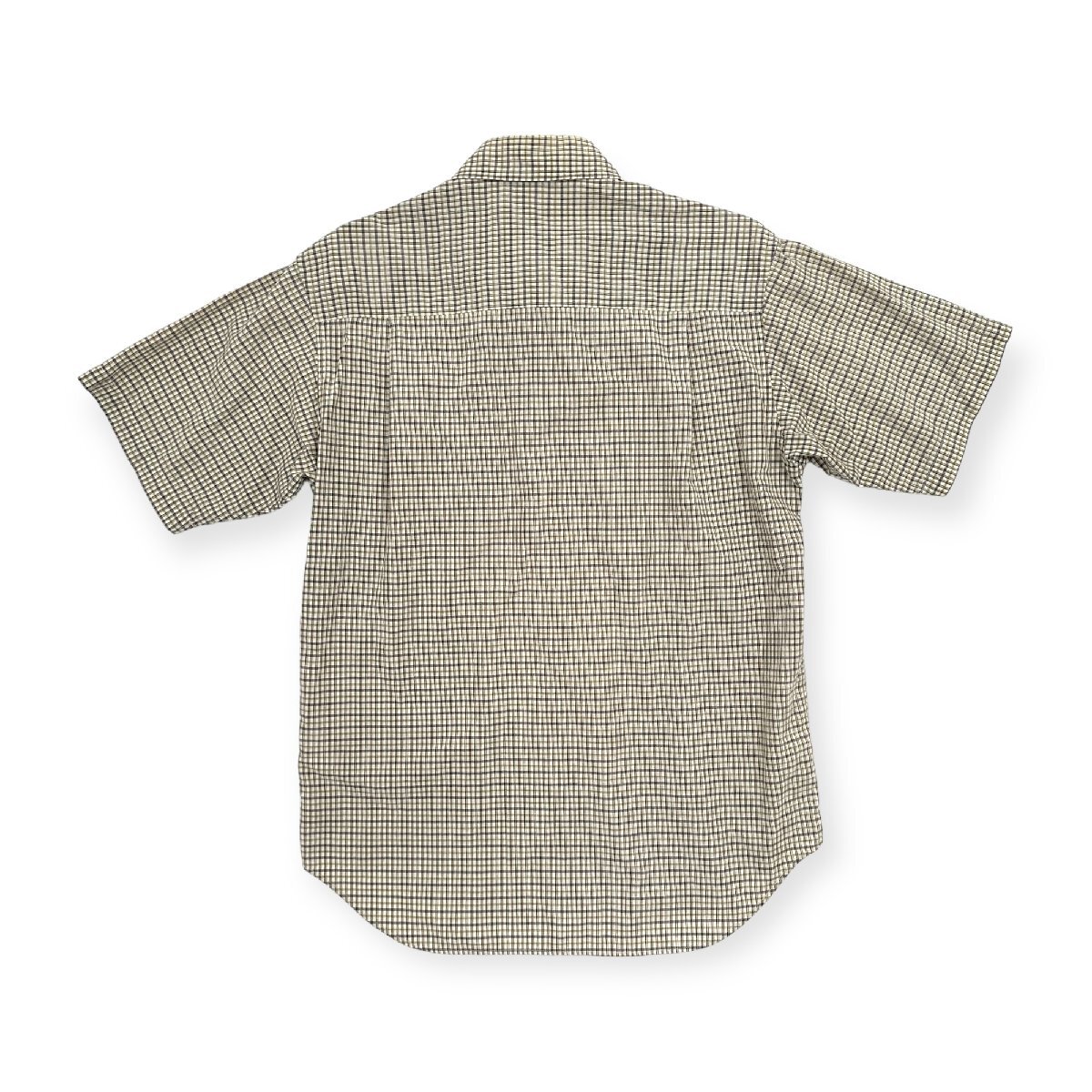 Crocodile クロコダイル チェック柄 リネン混 半袖シャツ サイズ M/マルチ/メンズ/紳士/麻_画像5