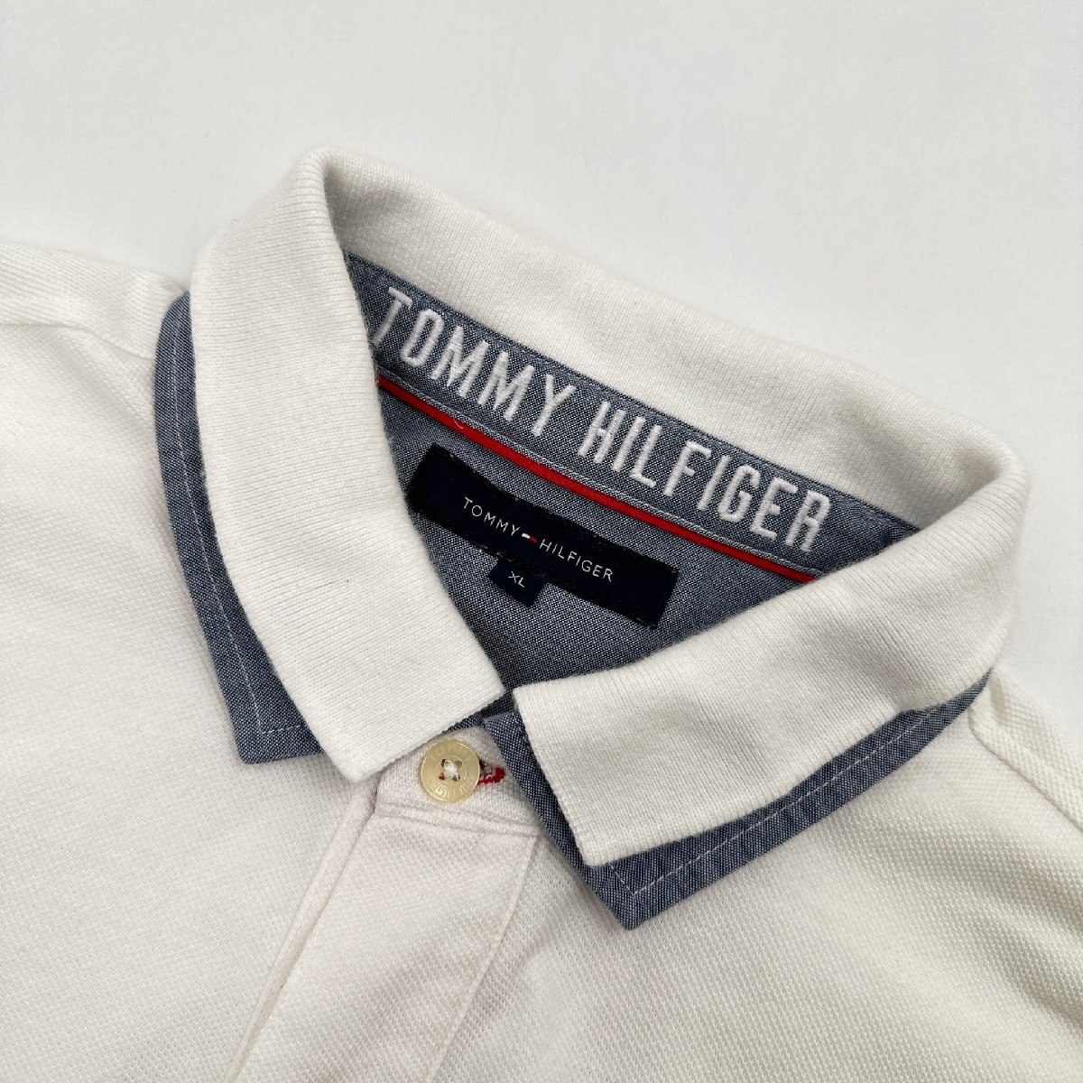 TOMMY HILFIGER トミーヒルフィガー 重ね着風 ナンバリング 半袖 ポロシャツ 鹿の子 XL/大きいサイズ トミーヒルフィガージャパン代理_画像3