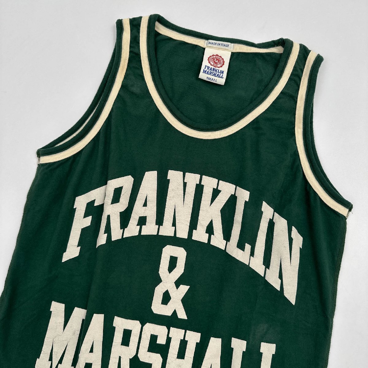 イタリア製◆FRANKLIN & MARSHALL フランクリン&マーシャル BIGロゴ タンクトップ ノースリーブ S /グリーン/メンズ_画像2