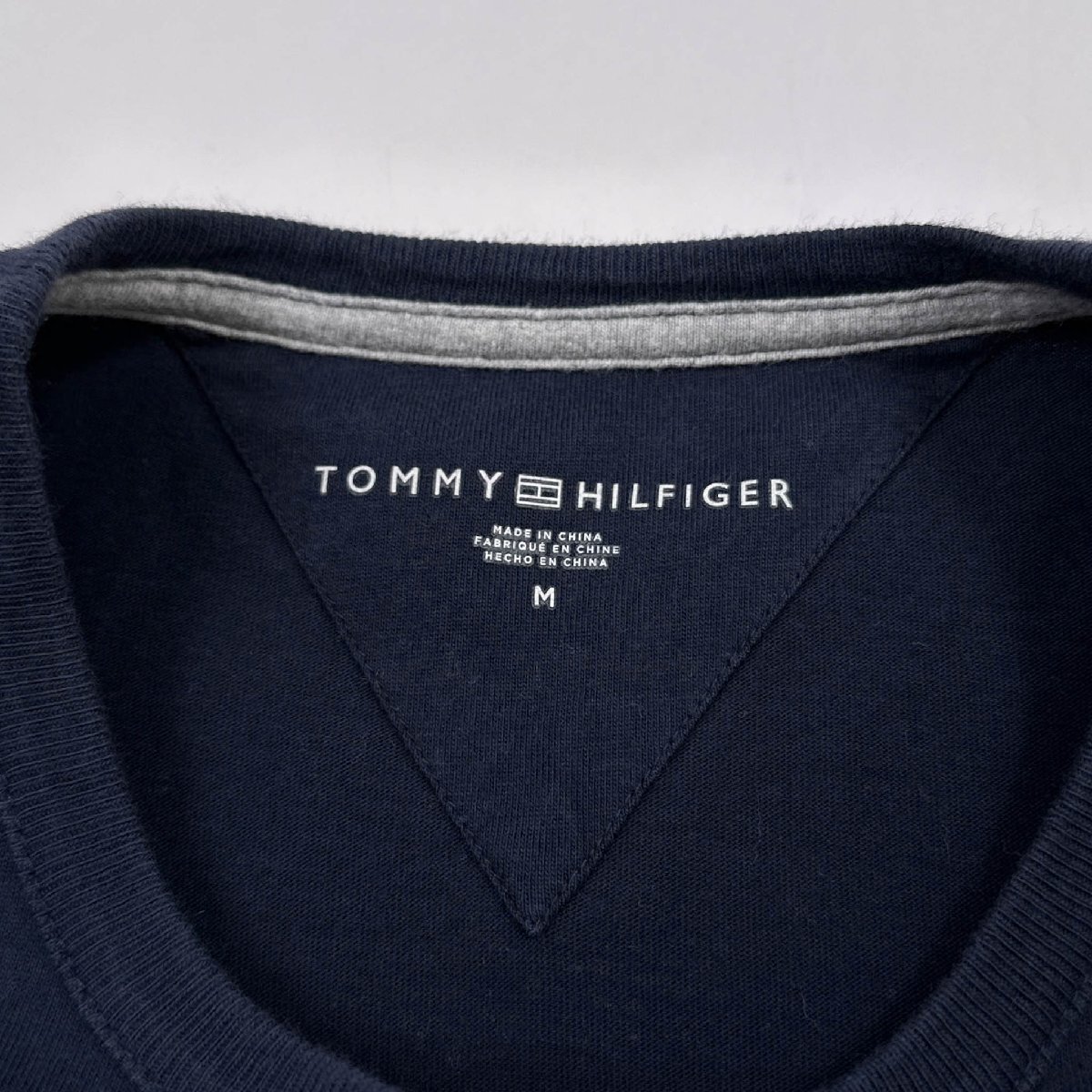TOMMY HILFIGER トミーヒルフィガー フラッグ ロゴ デザイン 半袖Tシャツ カットソー M/ネイビー/メンズ_画像4