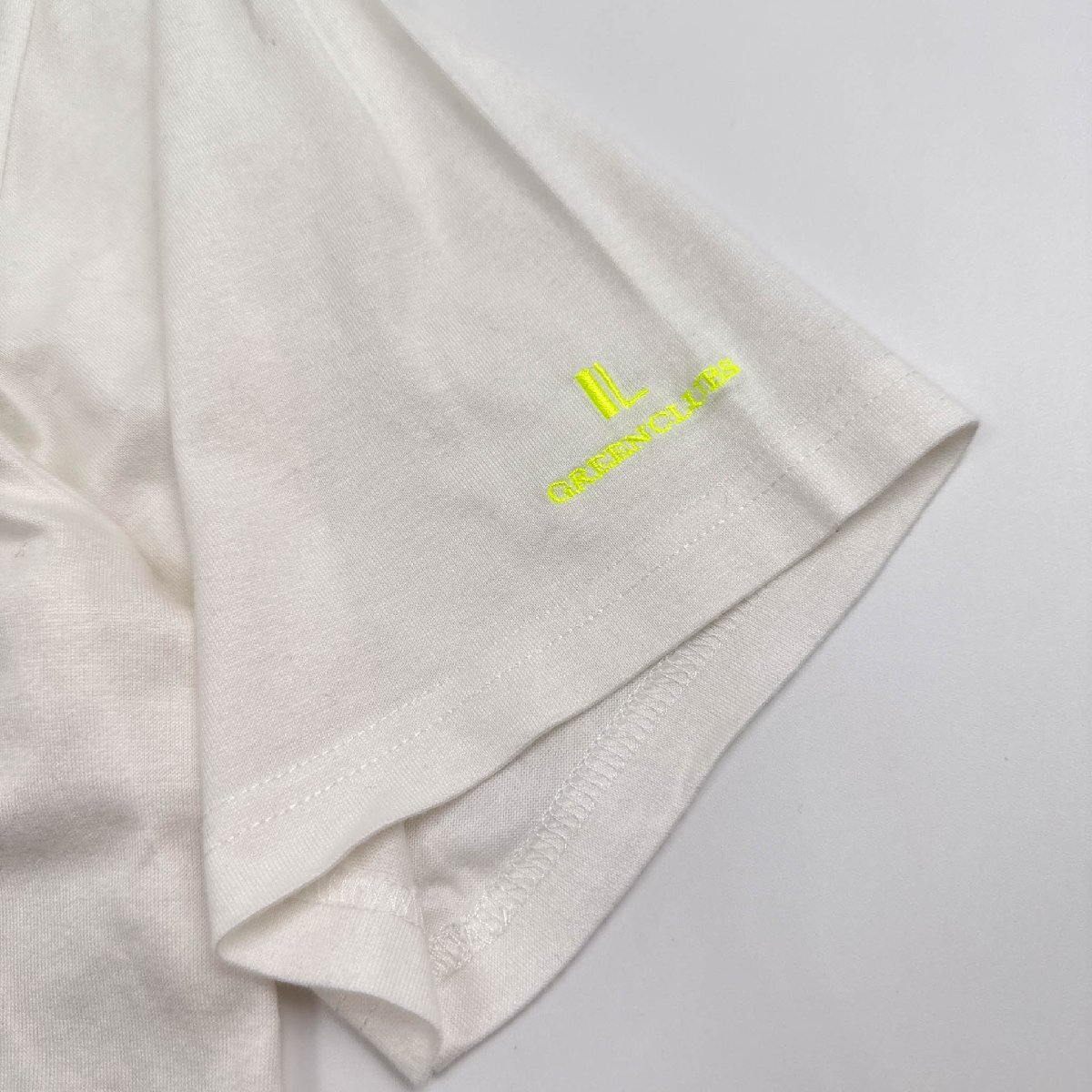 GREENCLUBS グリーンクラブ LIBARIS ハーフボタン 天竺 半袖シャツ ポロシャツ サイズ 4 / ホワイト×蛍光イエロー メンズ ライカ_画像4