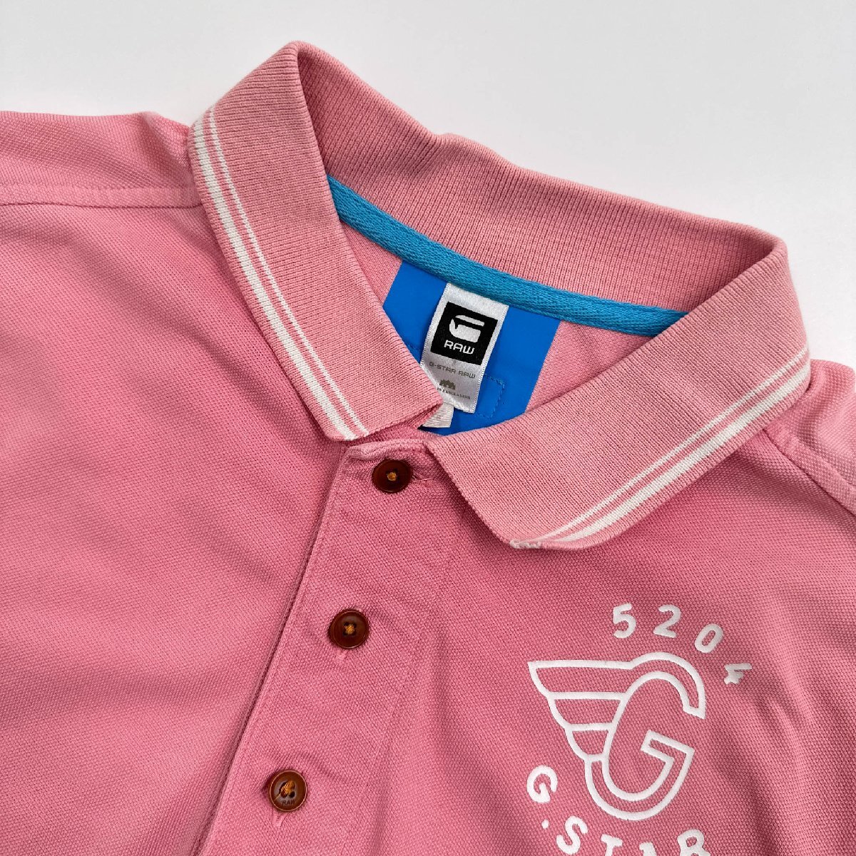 G-STAR RAW ジースター ロウ ロゴ入り プリント 半袖 ポロシャツ サイズ S /メンズ/ピンク_画像6