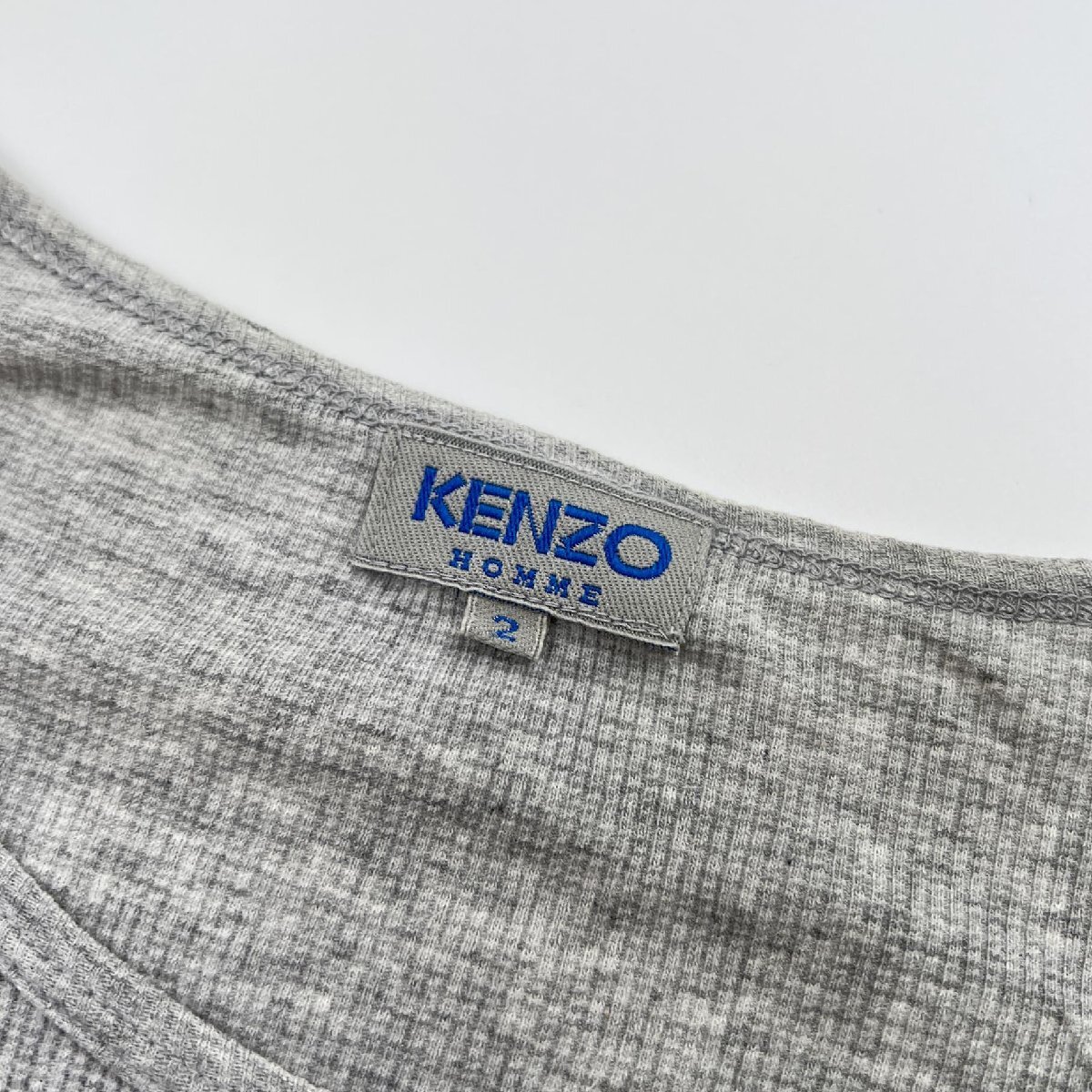 KENZO HOMME ケンゾー オム リブ 半袖Tシャツ カットソー サイズ 2 /グレー/メンズ/日本製_画像4
