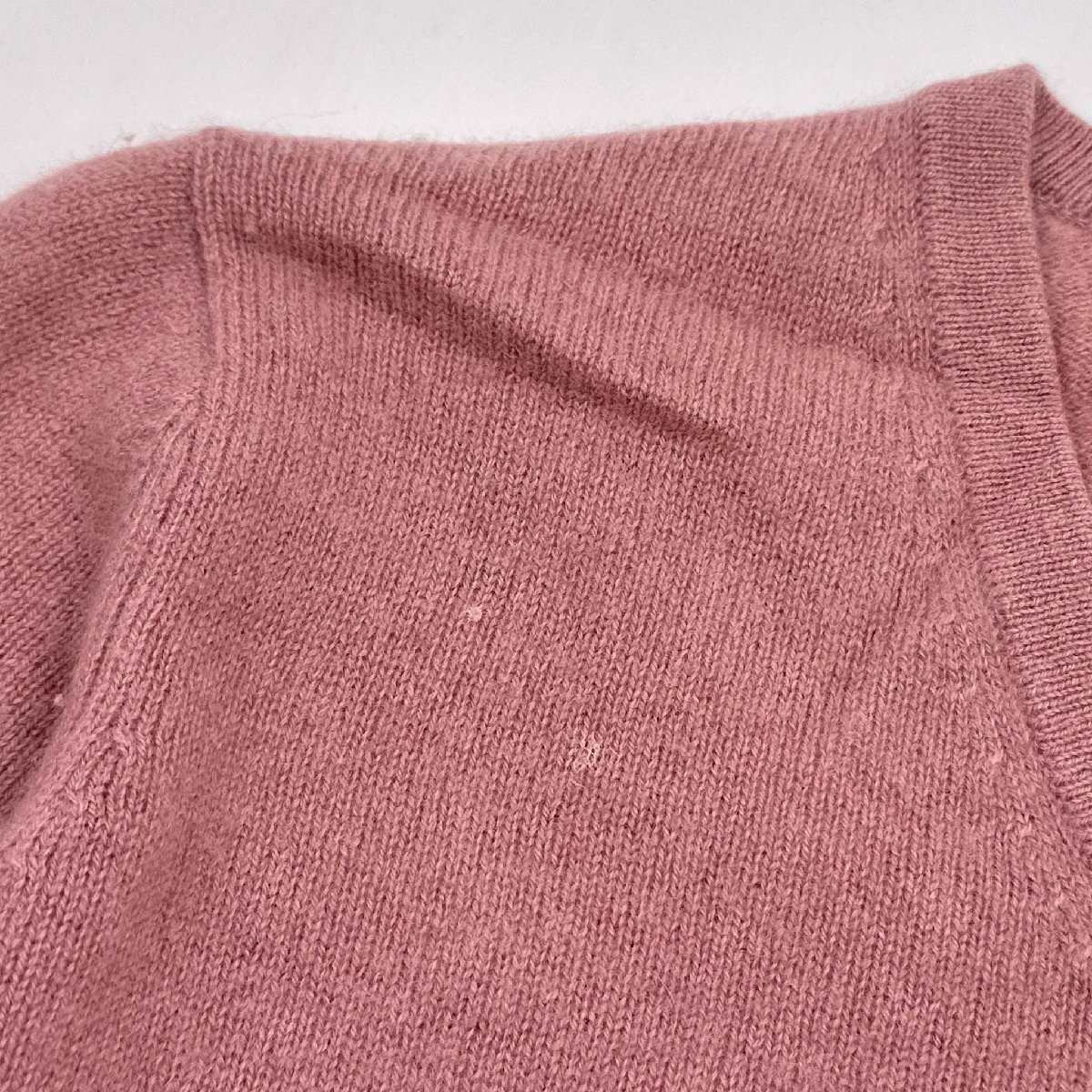 ピュアカシミヤ100％◆Josephin pure cashmere カシミアウール ニット セーター Vネック M/くすみピンク/レディース_画像4