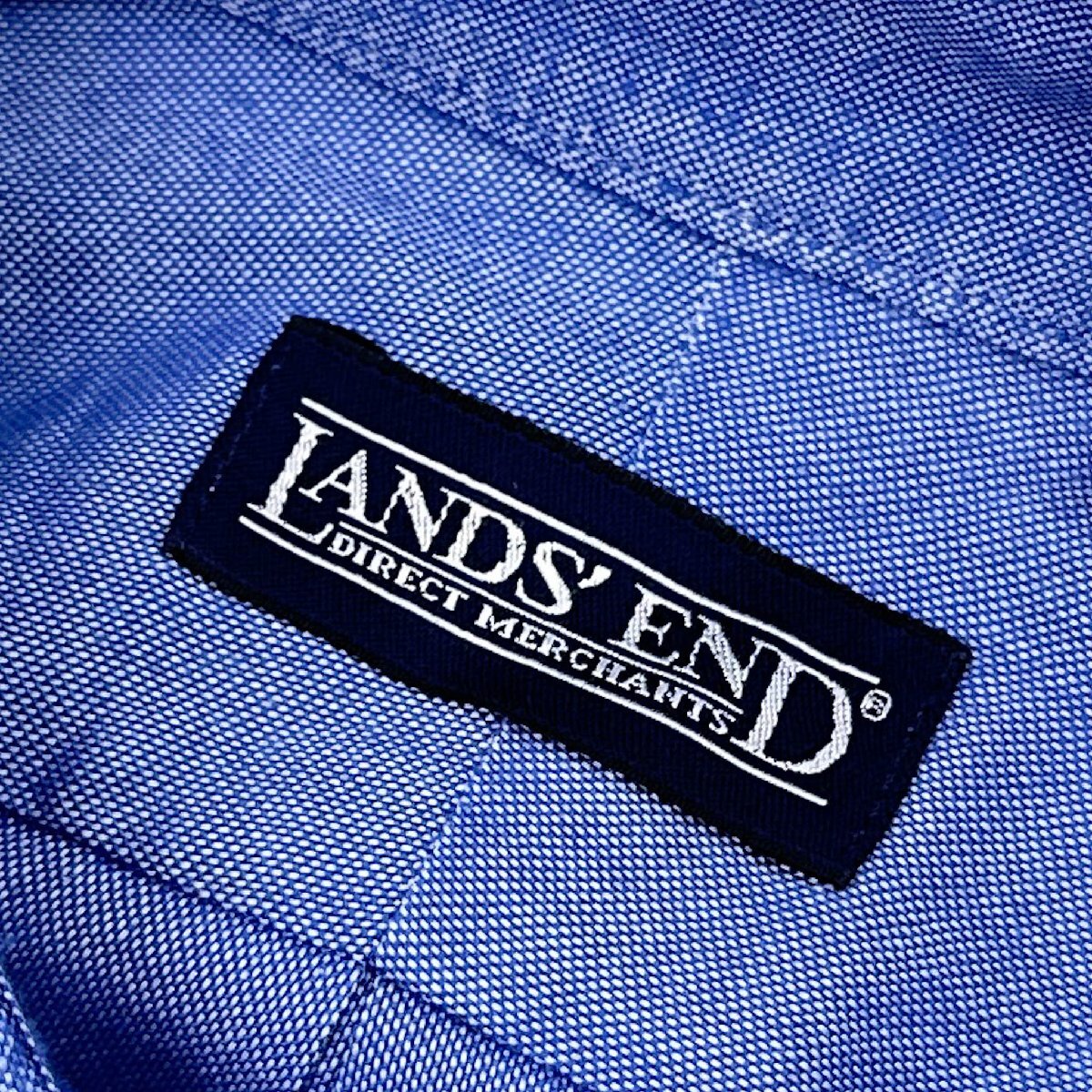 LANDS' END ランズエンド ボタンダウン BD オックスフォード チェック柄 長袖 シャツ ワイシャツ サイズ17 1/2-35 /メンズ ブルー系_画像5