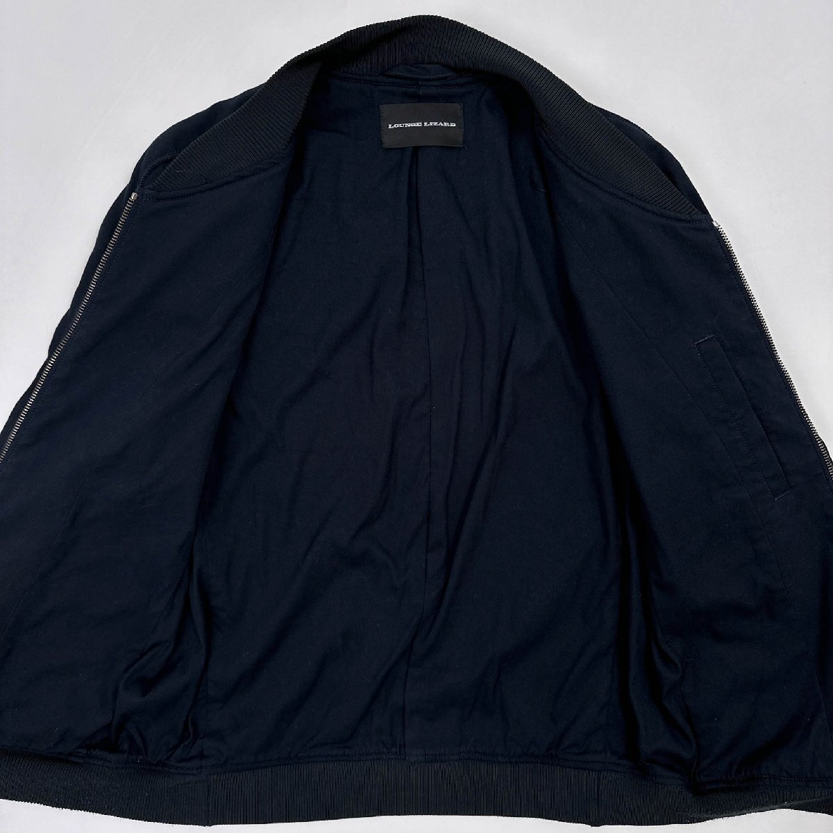 LOUNGE LIZARD ラウンジリザード ボンバージャケット ブルゾン サイズ ( 1 ) / 濃紺 ネイビー 日本製_画像6