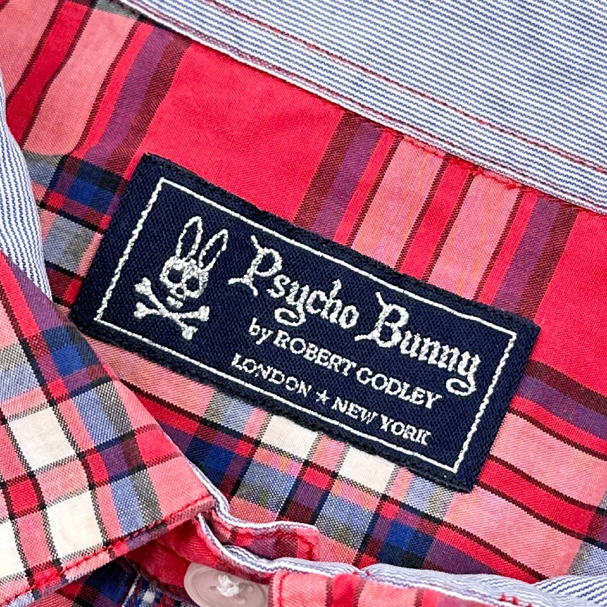 Psycho Bunny サイコバニー スカル刺繍 チェック柄 長袖シャツ サイズ L /メンズ/ゴルフ_画像5
