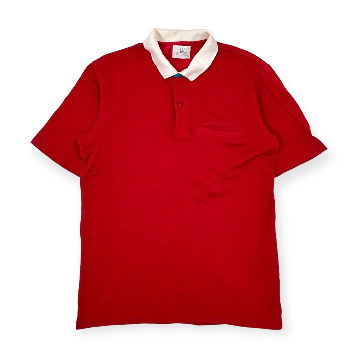 dunhill sport ダンヒル 半袖 ポロシャツ コットン スウェット 2サイズ/赤 レッド系/メンズ_画像1