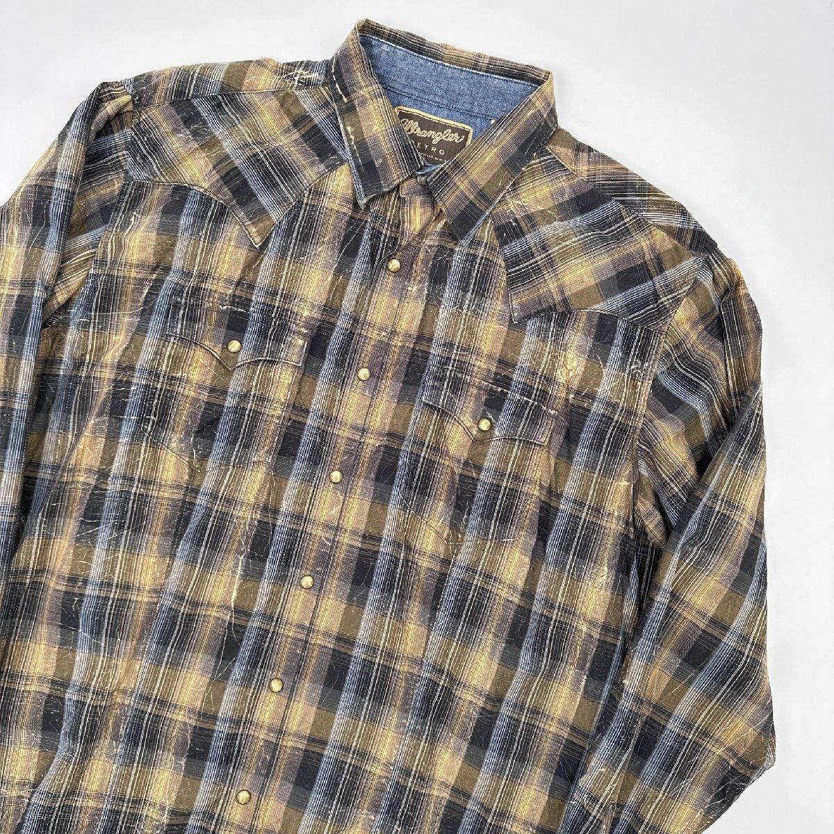 Wrangler ラングラー RETRO レトロシリーズ デザインチェック柄 ウエスタンシャツ 長袖シャツ サイズ XL /メンズ_画像2