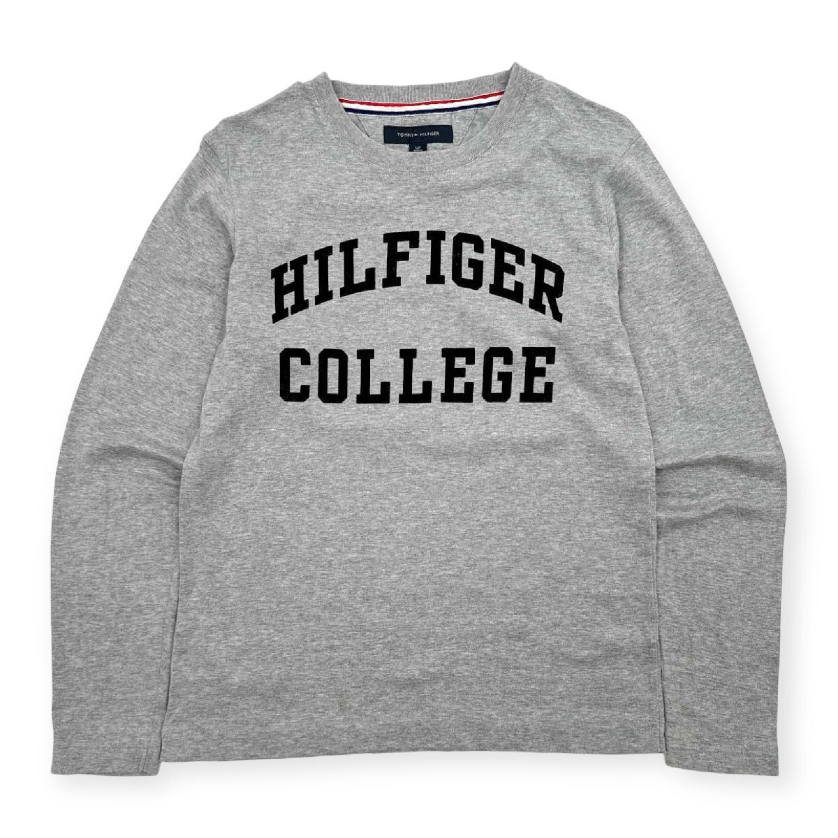 TOMMY HILFIGER トミーヒルフィガー フロッキープリント 長袖Tシャツ ロンT カットソー S /グレー/メンズ_画像1