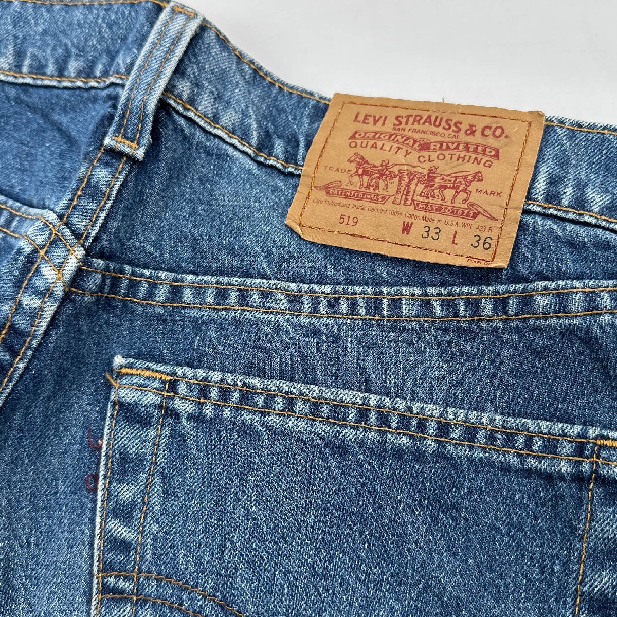 USA製 90s Levi's 519 リーバイス ジップフライ デニムパンツ ジーパン ジーンズ 94年製 W33/ボタン裏525/米国製/アメリカ製/ビンテージ_画像9