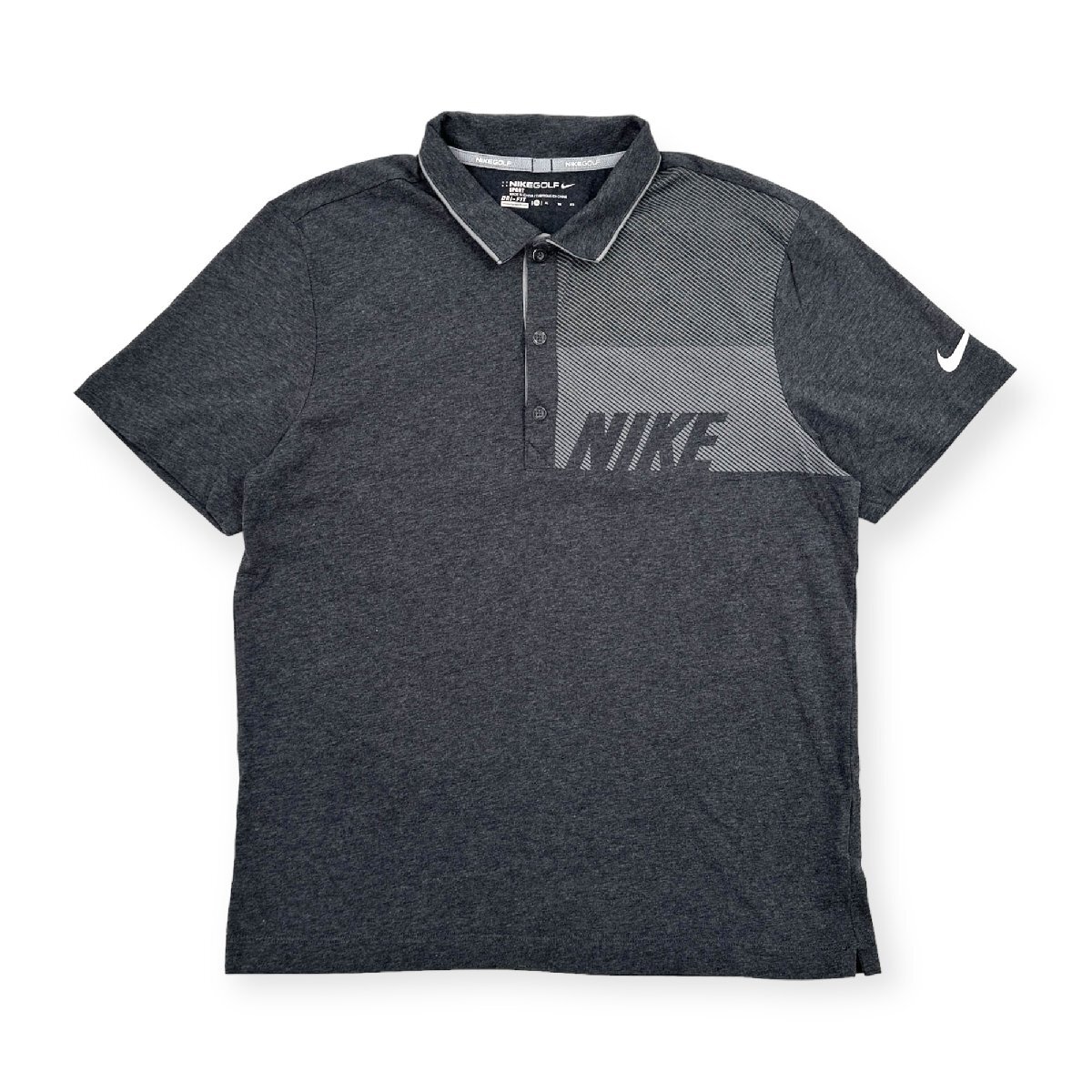 NIKE GOLF ナイキゴルフ DRI-FIT ストレッチ 半袖 ポロシャツ XLサイズ /グレー/メンズ/スポーツ_画像1