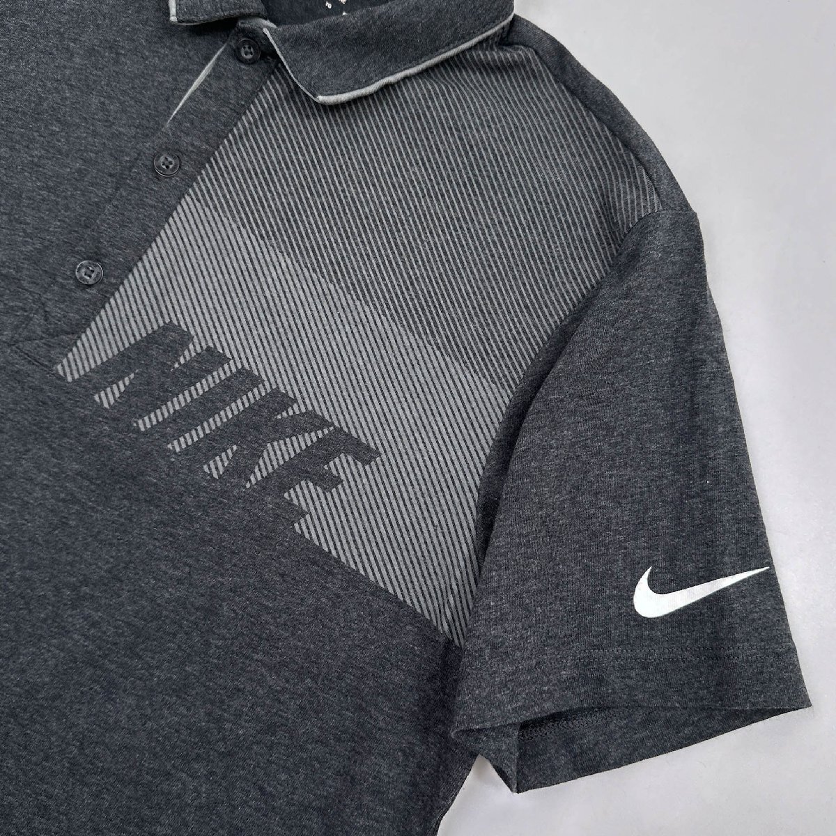 NIKE GOLF ナイキゴルフ DRI-FIT ストレッチ 半袖 ポロシャツ XLサイズ /グレー/メンズ/スポーツ_画像6