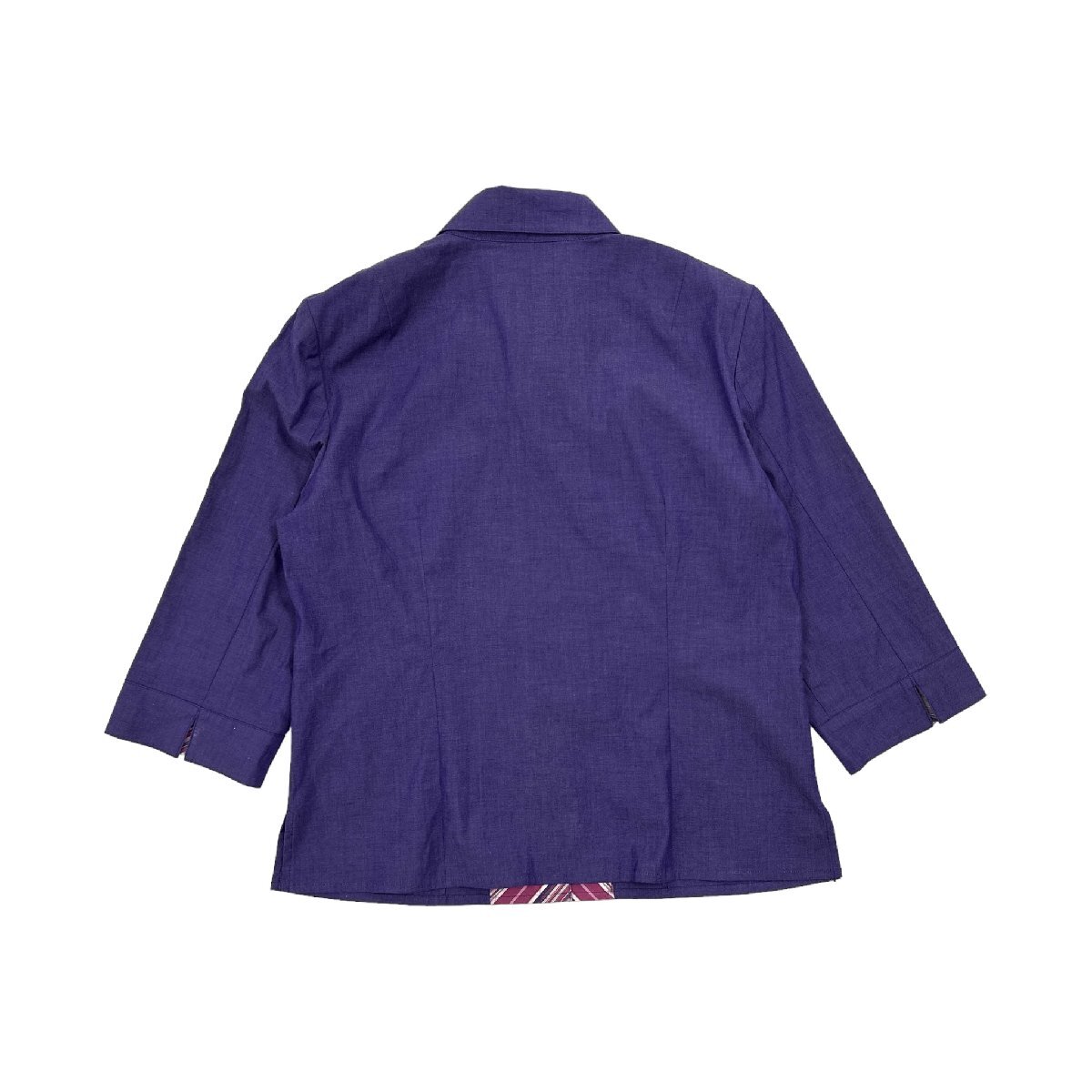 Leilian レリアン 5分丈 7分丈 スキッパー シャツ 長袖 シャツ サイズ 9/パープル 紫系/レディース 日本製_画像9