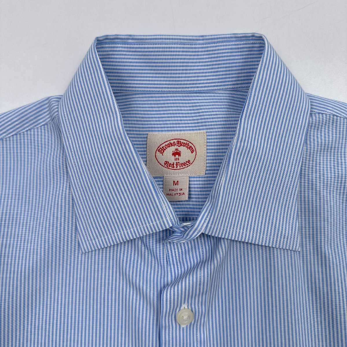 BrooksBrothers Red Fleece ブルックスブラザーズ ストライプ柄 長袖 シャツ ワイシャツ Mサイズ/ブルー×ホワイト/メンズ_画像4