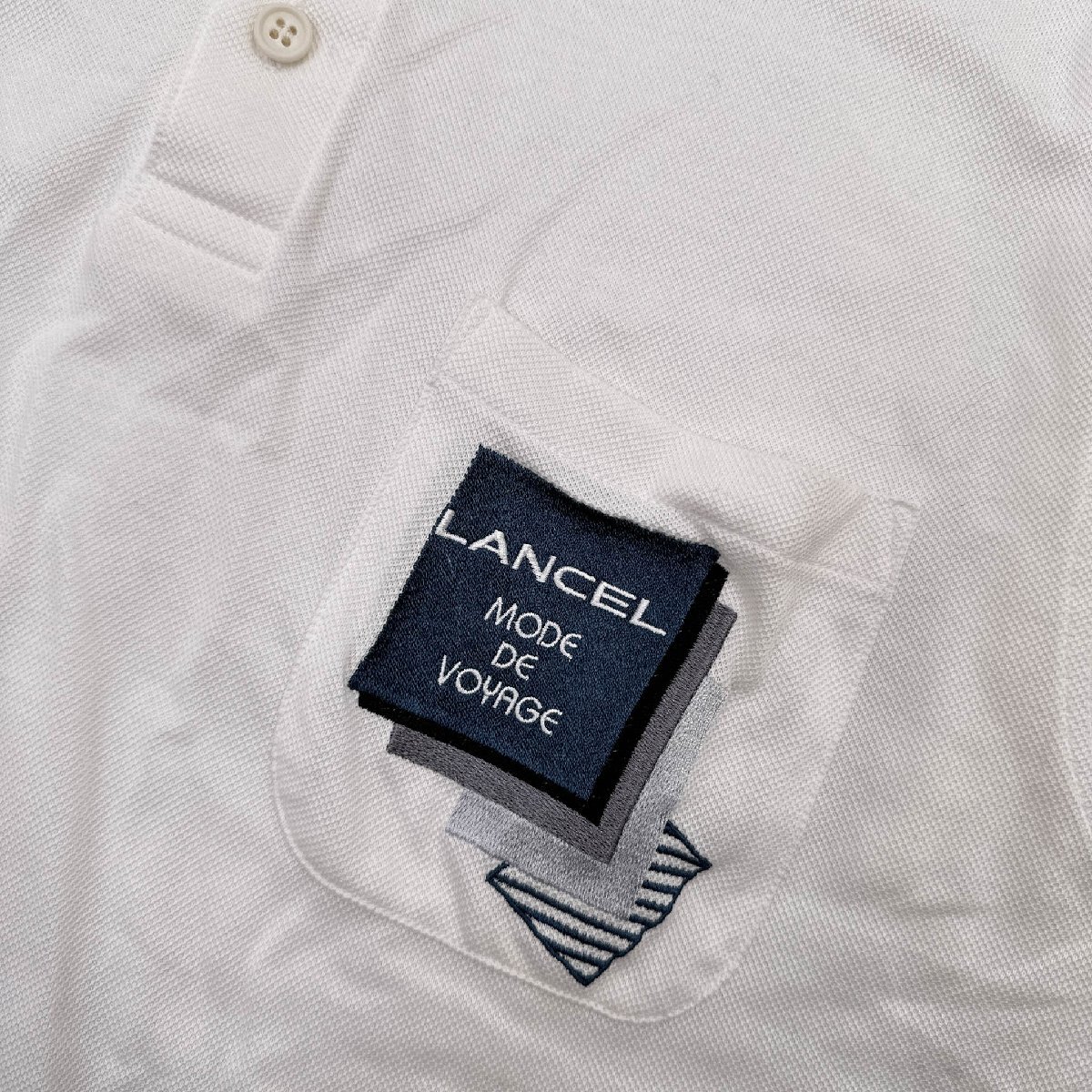 LANCEL ランセル 半袖 ポロシャツ LAサイズ/ホワイト系/メンズ 福助代理 日本製_画像3