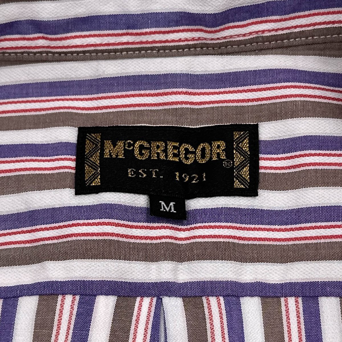 McGREGOR マックレガー ボタンダウン BD ストライプ 半袖シャツ ワイシャツ Mサイズ /マルチ/メンズ/紳士_画像5