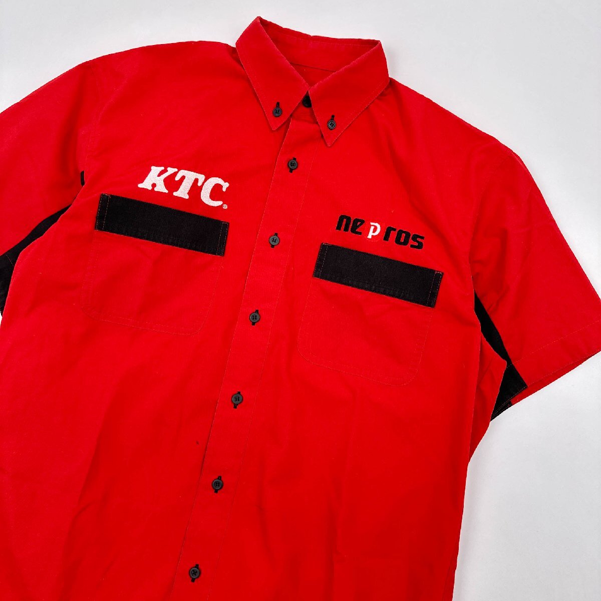 KTC KYOTO TOOL nepros BD button down short sleeves shirt size / red red group / men's Kyoto tool automobile 