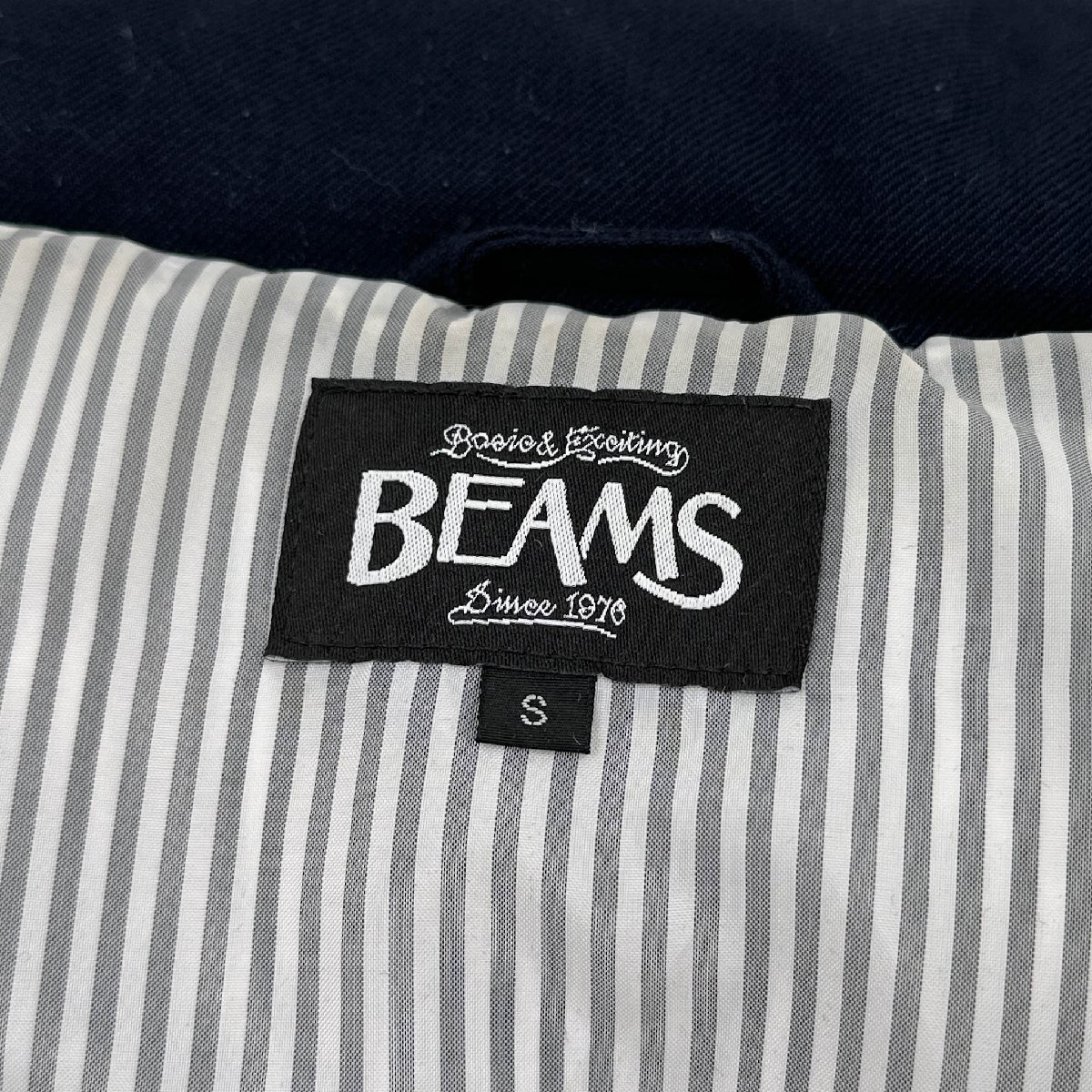 BEAMS ビームス 裏ストライプ ダウンベスト ジャケット Sサイズ / ネイビー メンズ マリン_画像5