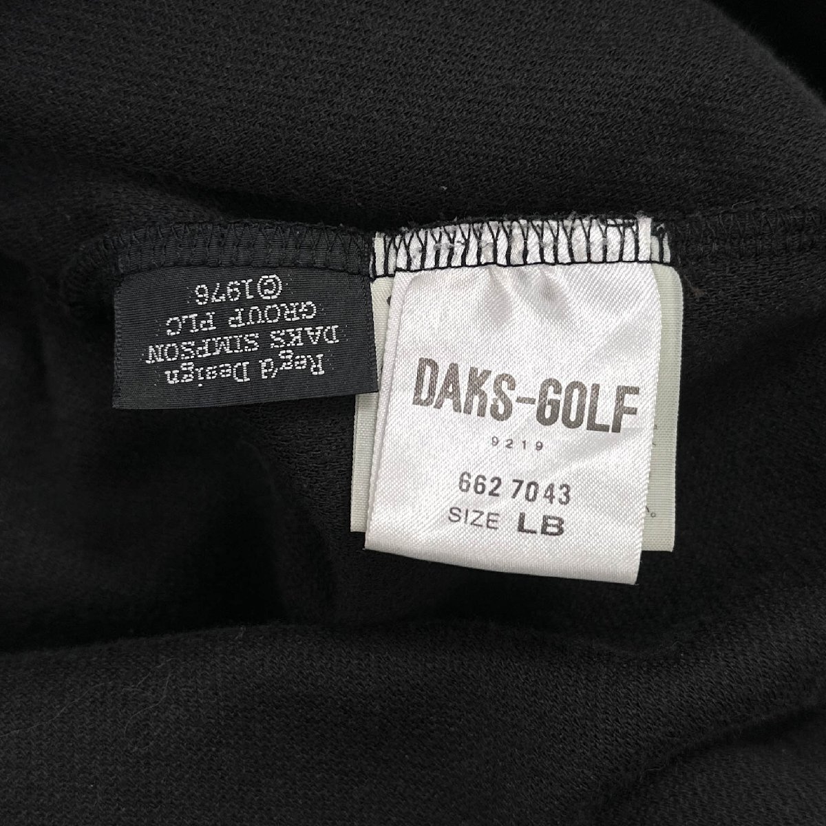 DAKS GOLF ダックス BIGロゴ刺繍 ヘリンボーン総柄 ポケット付 長袖 スウェット トレーナー シャツ LB /ゴルフ/大きいサイズ/日本製_画像8