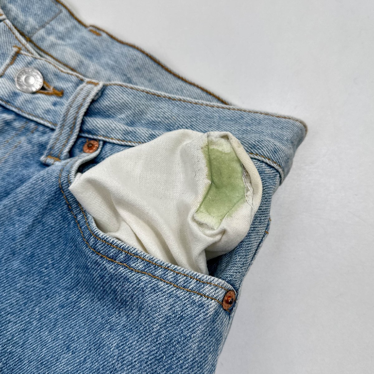 USA製 90s Levi's リーバイス 17505 テーパード デニムパンツ ジーンズ W30(実寸67cm) / ボタン裏532 92年製 米国製 ジップフライ_画像5