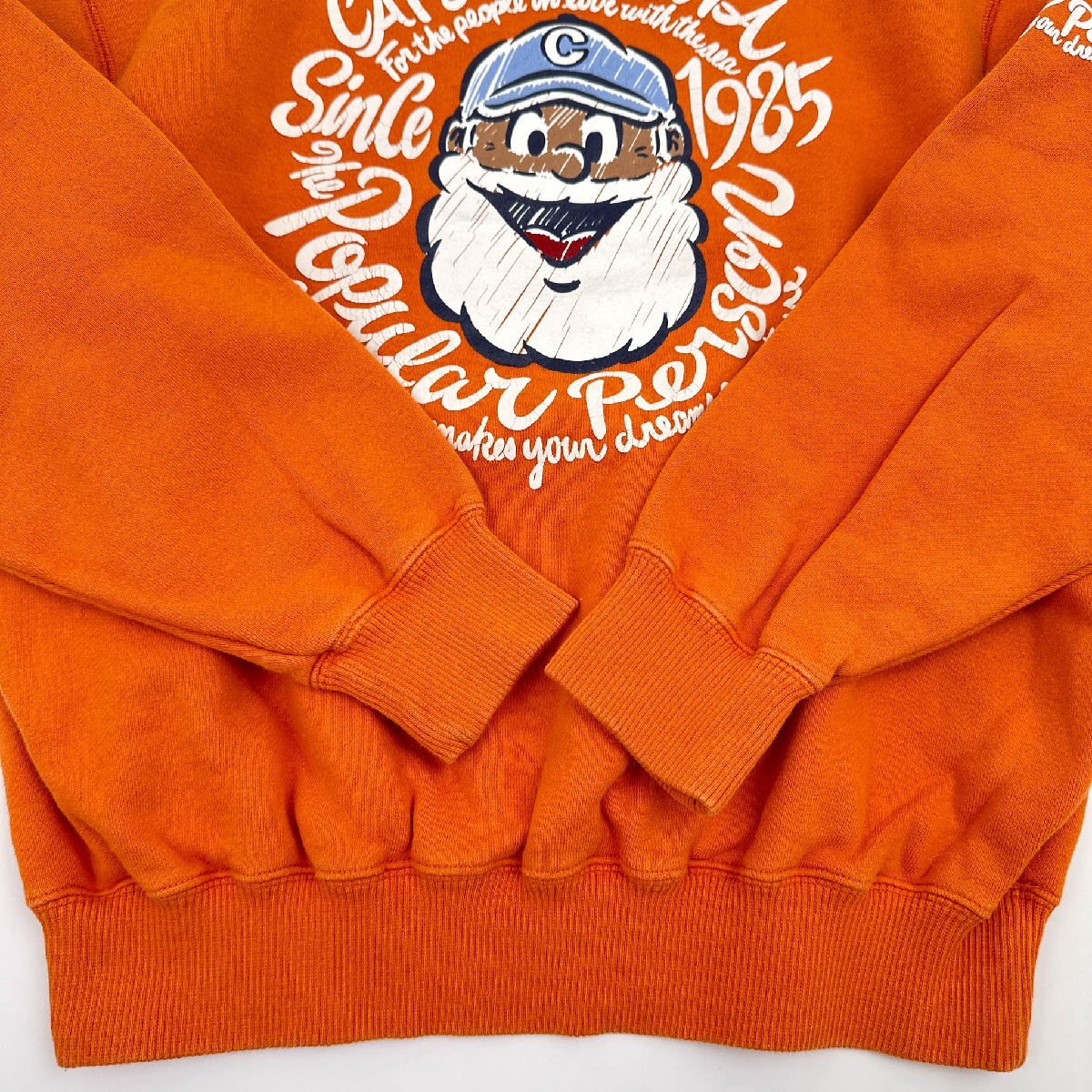 BIG print!!*CAPTAIN SANTA Captain Santa print long sleeve sweat sweatshirt shirt S/ orange series / men's JMD made in Japan 