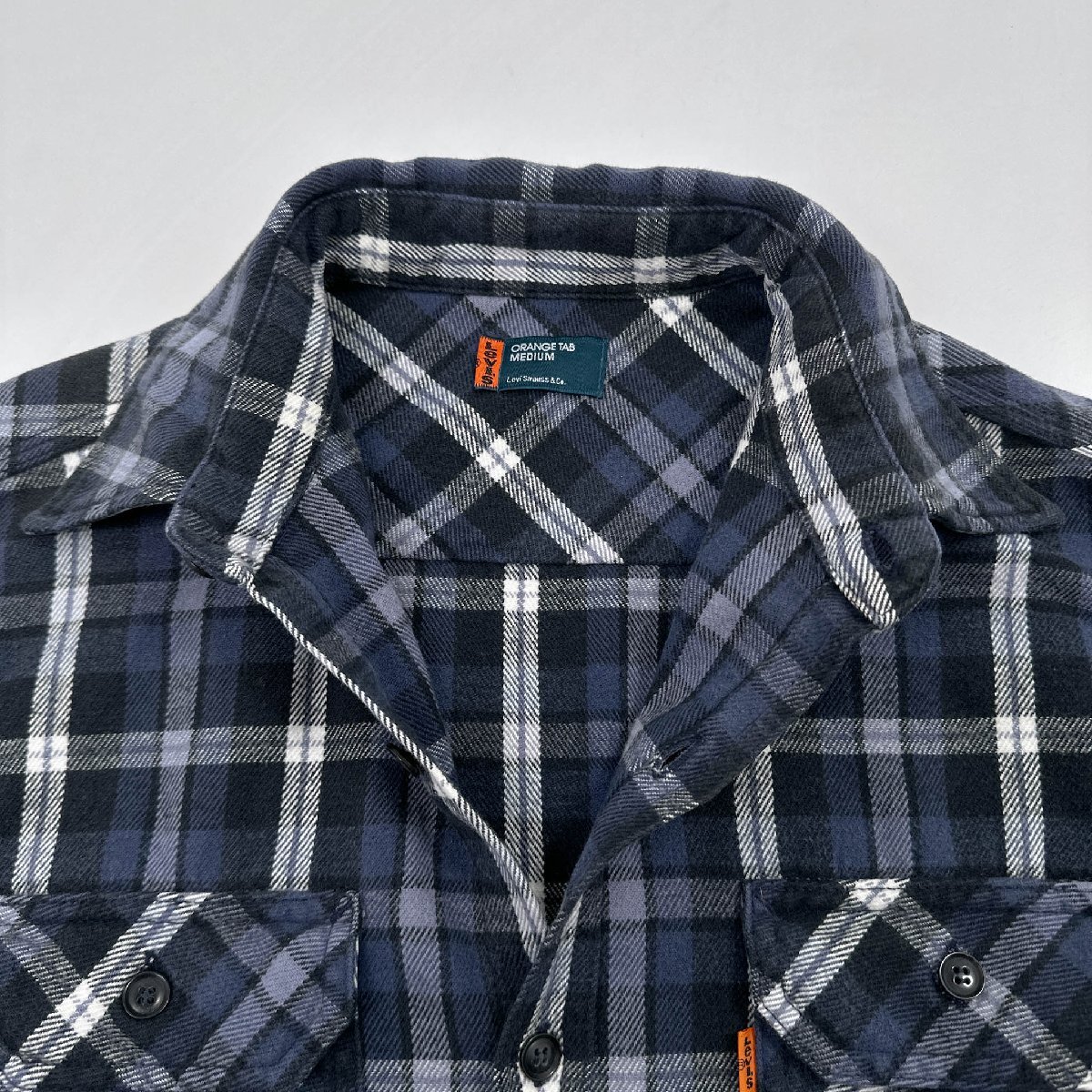 Levi's リーバイス ORANGE Tab 長袖 フランネル ヘビーネル チェックシャツ ネルシャツ ワークシャツ M/アメカジ/トリプルステッチ_画像4