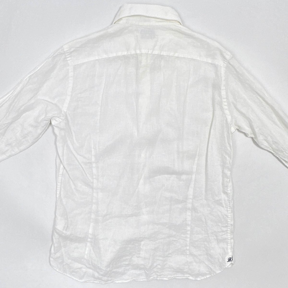 リネン100%◆BEAMS HEART ビームス ハート 長袖シャツ サイズ XL/大きいサイズ 白 ホワイト系 メンズ 麻_画像10