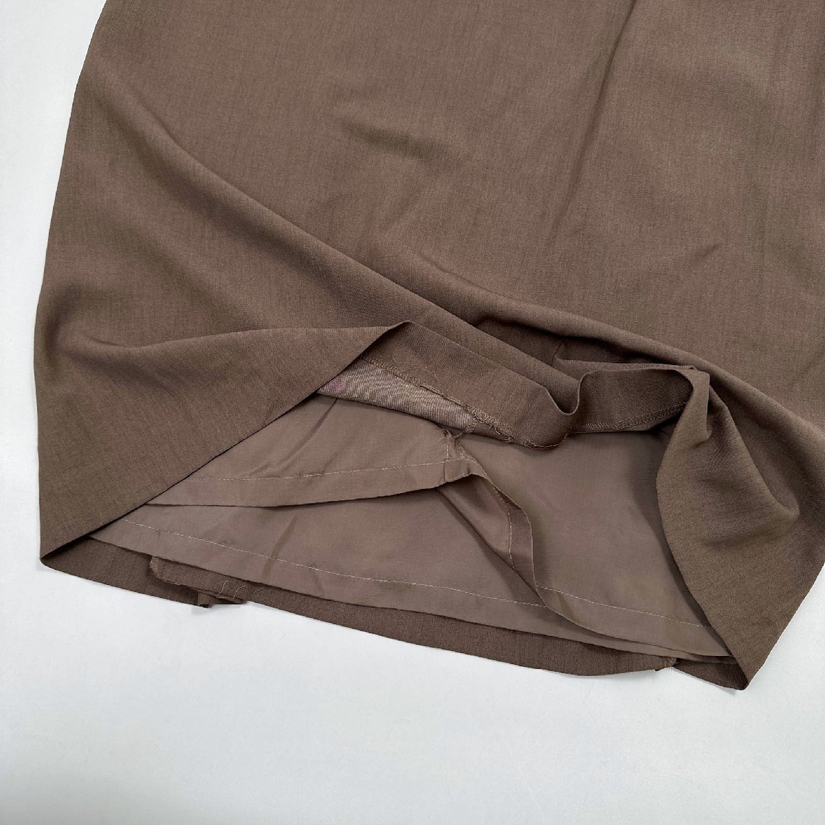 Leilian レリアン フロントタックデザイン ロングスカート サイズ 11 /ブラウン/レディース/日本製_画像7