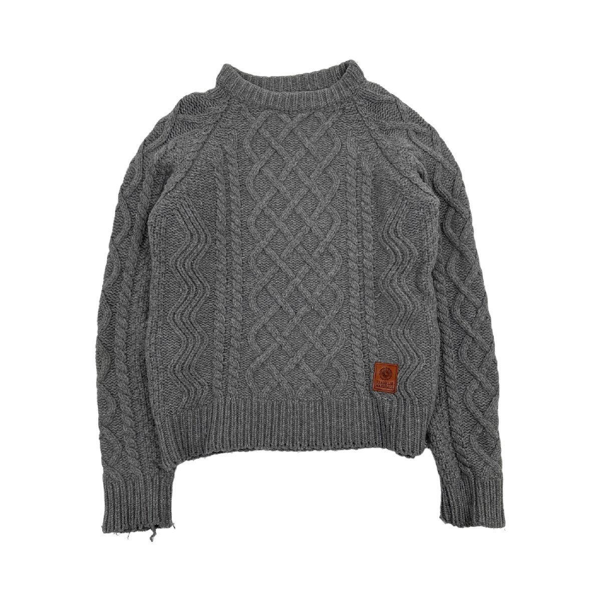  Italy made *FRANKLIN&MARSHALL Frank Lynn & Marshall wool knitted Fisherman sweater XS size / gray / man woman also 
