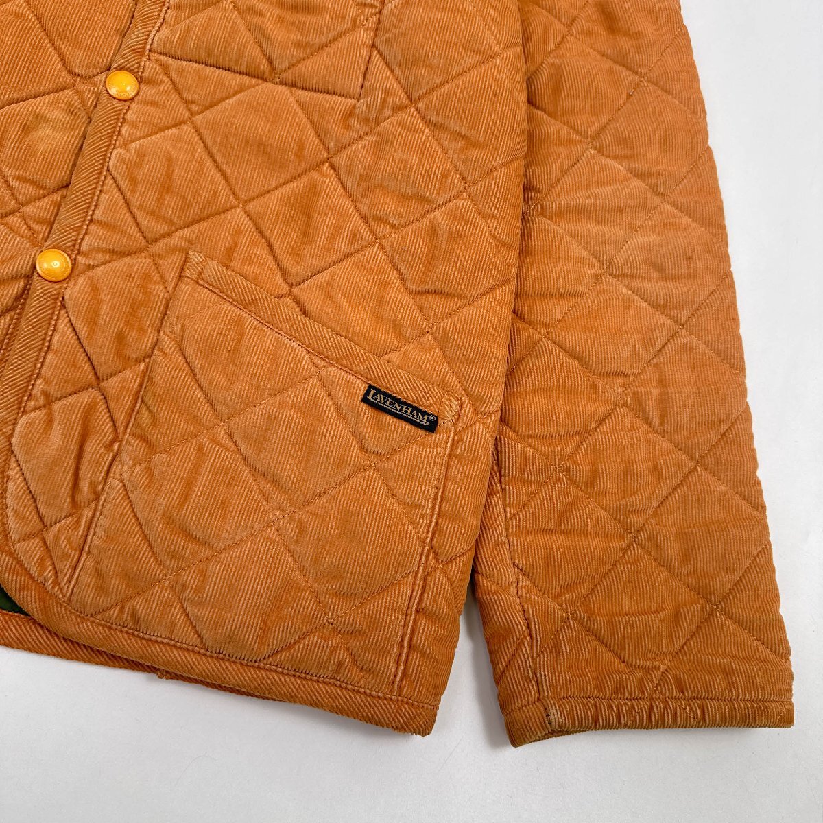 イングランド製◆LAVENHAM ラベンハム キルティングジャケット コート 中綿 サイズ 36 / オレンジ イギリス製 英国製_画像4