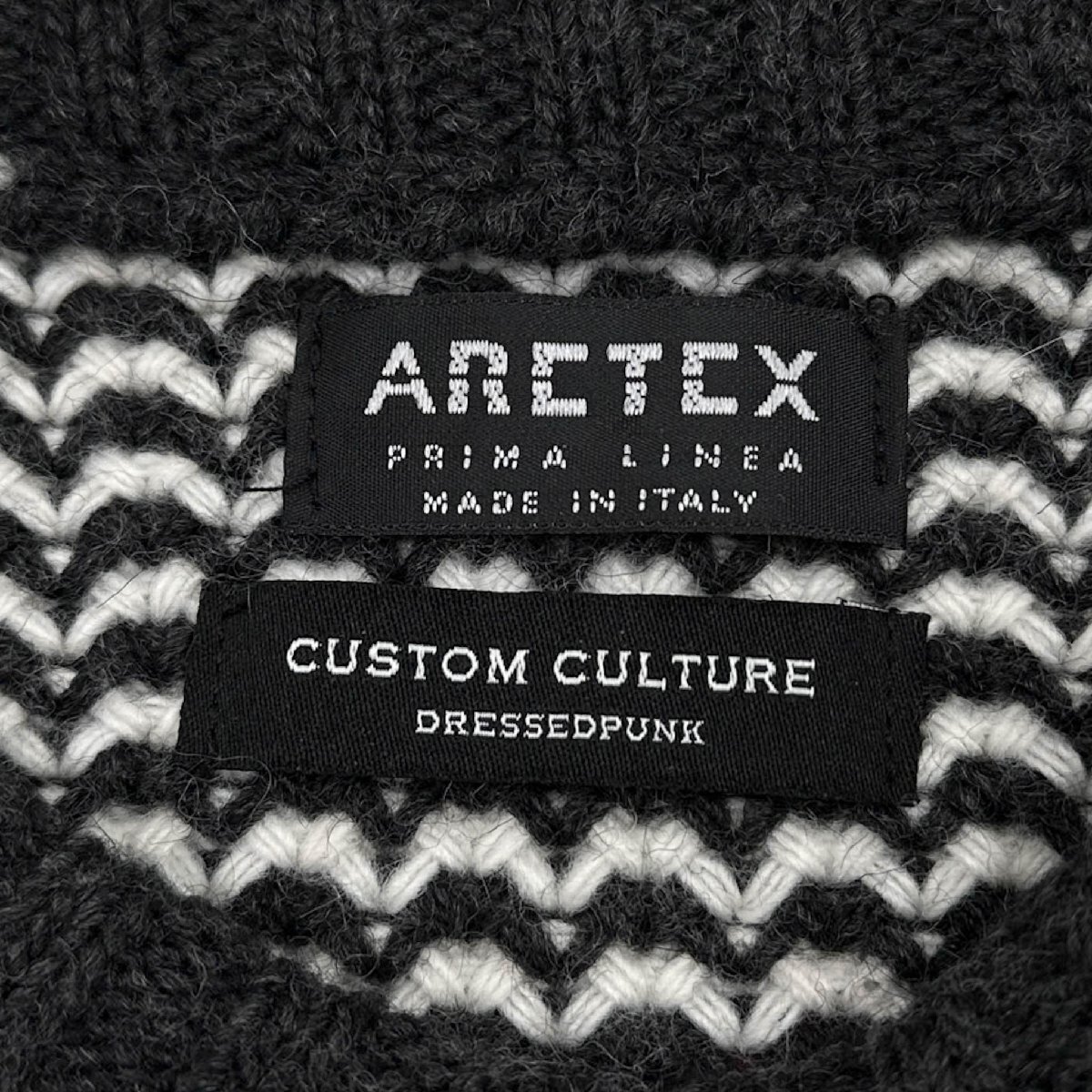 イタリア製◆CUSTOM CULTURE × ARETEX ジャガード ニットセーター 3 / パッゾ メンズ_画像4