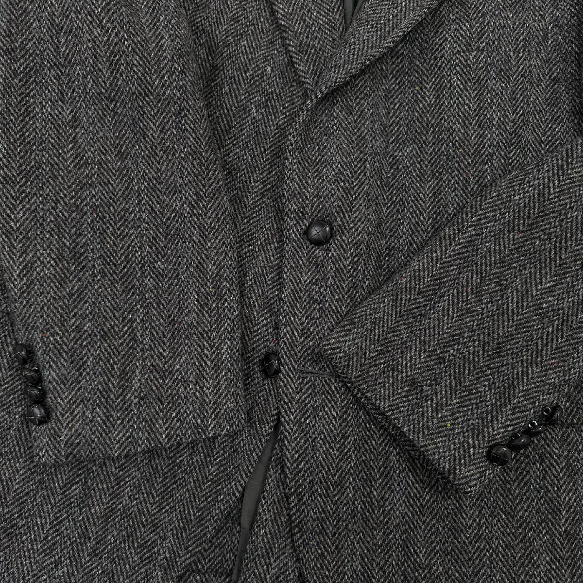 USA製◆KUPPEN HEIMER クッペンハイマー Harris Tweed ハリスツイード テーラードジャケット XLサイズ程度/ダークグレー/米国製 ビンテージ_画像3