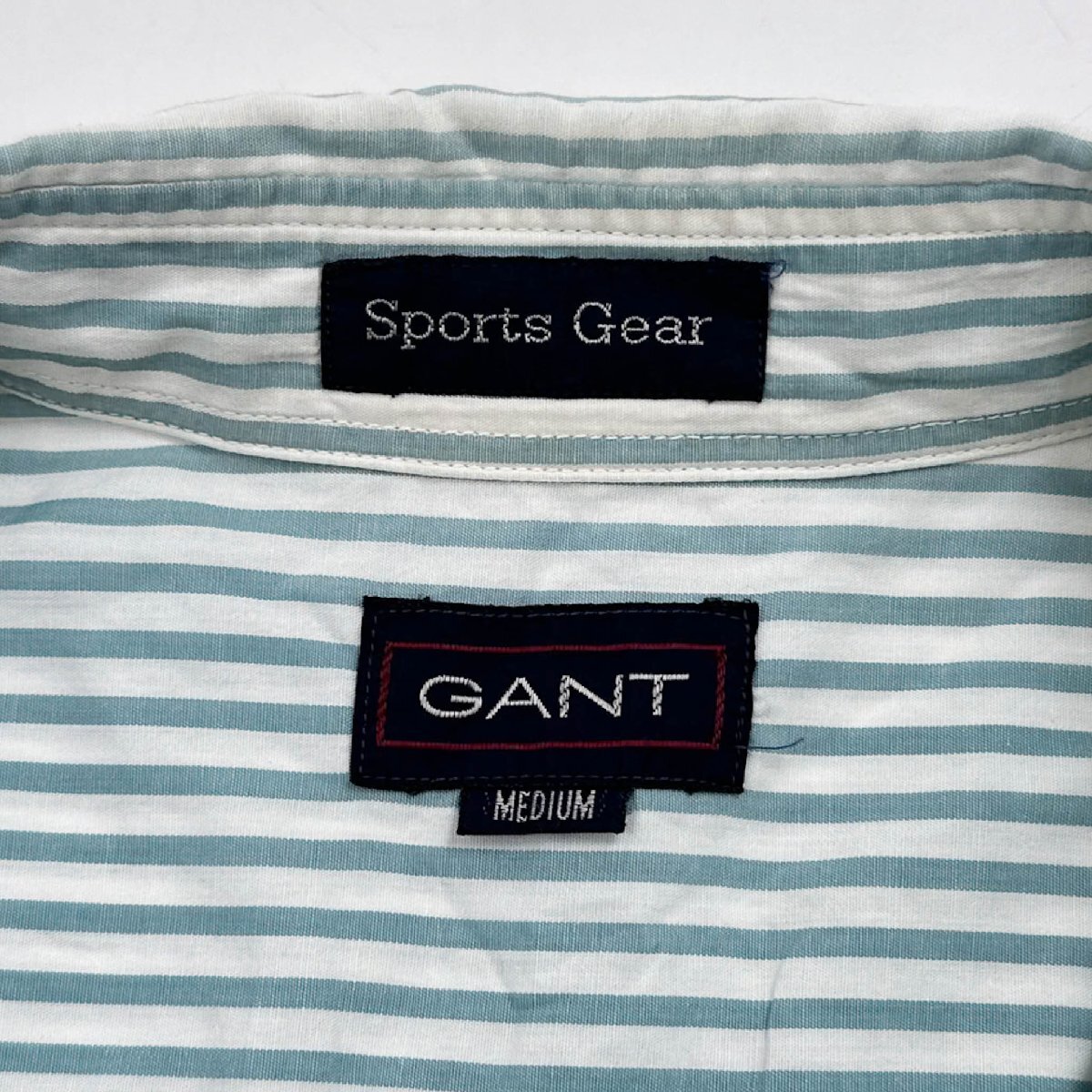 GANT ストライプ ボタンダウン BD 半袖シャツ ワイシャツ Mサイズ /メンズ 古着_画像5