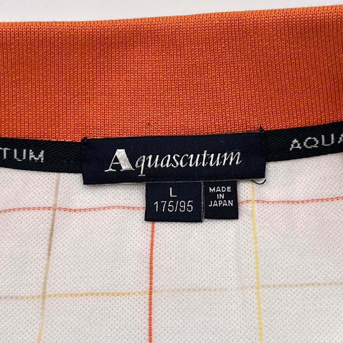 Aquascutum アクアスキュータム チェック柄 半袖 ポロシャツ Lサイズ /メンズ/日本製_画像5