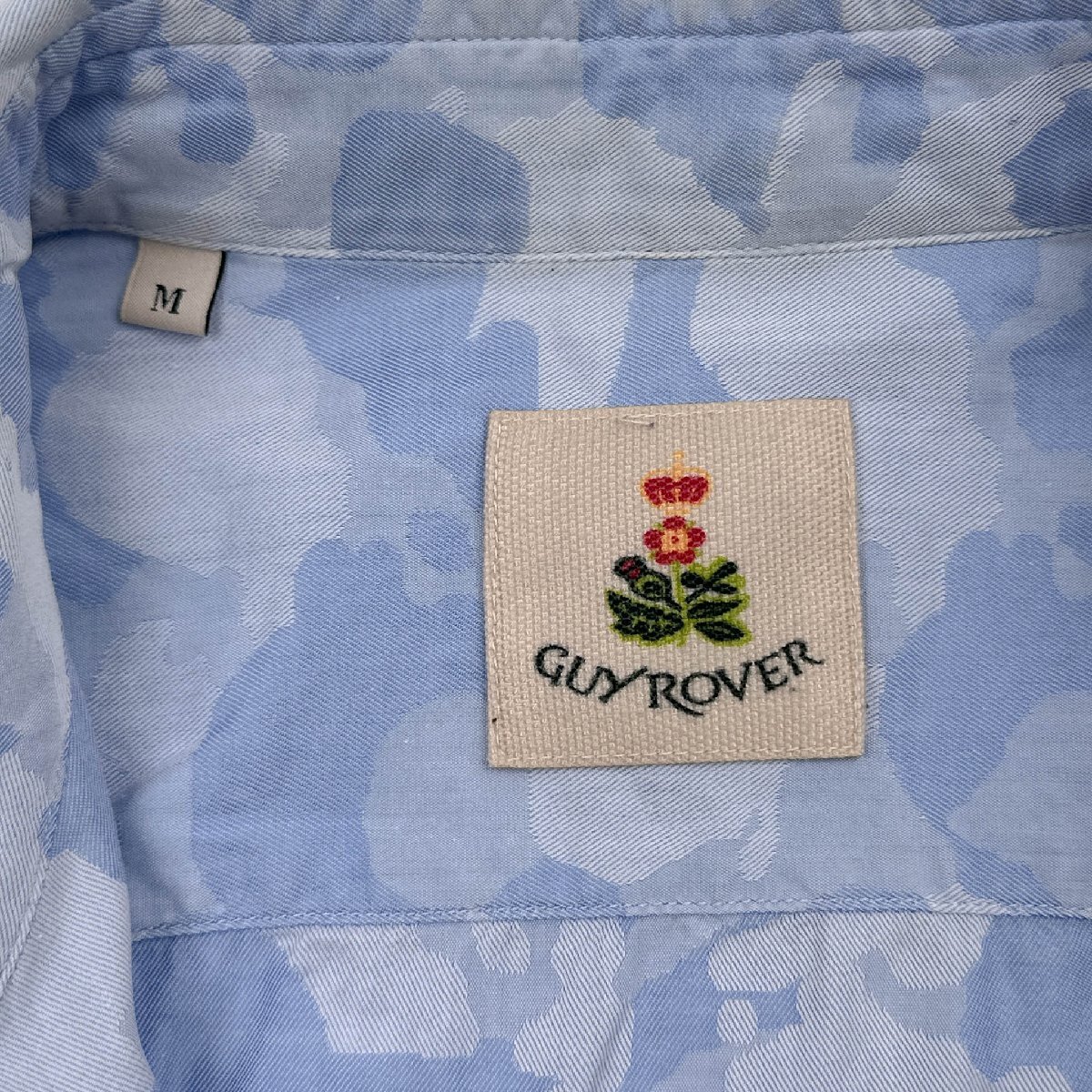 イタリア製 GUY ROVER ギローバー 迷彩 カモフラ 風 長袖シャツ M /ブルー系/メンズ_画像5
