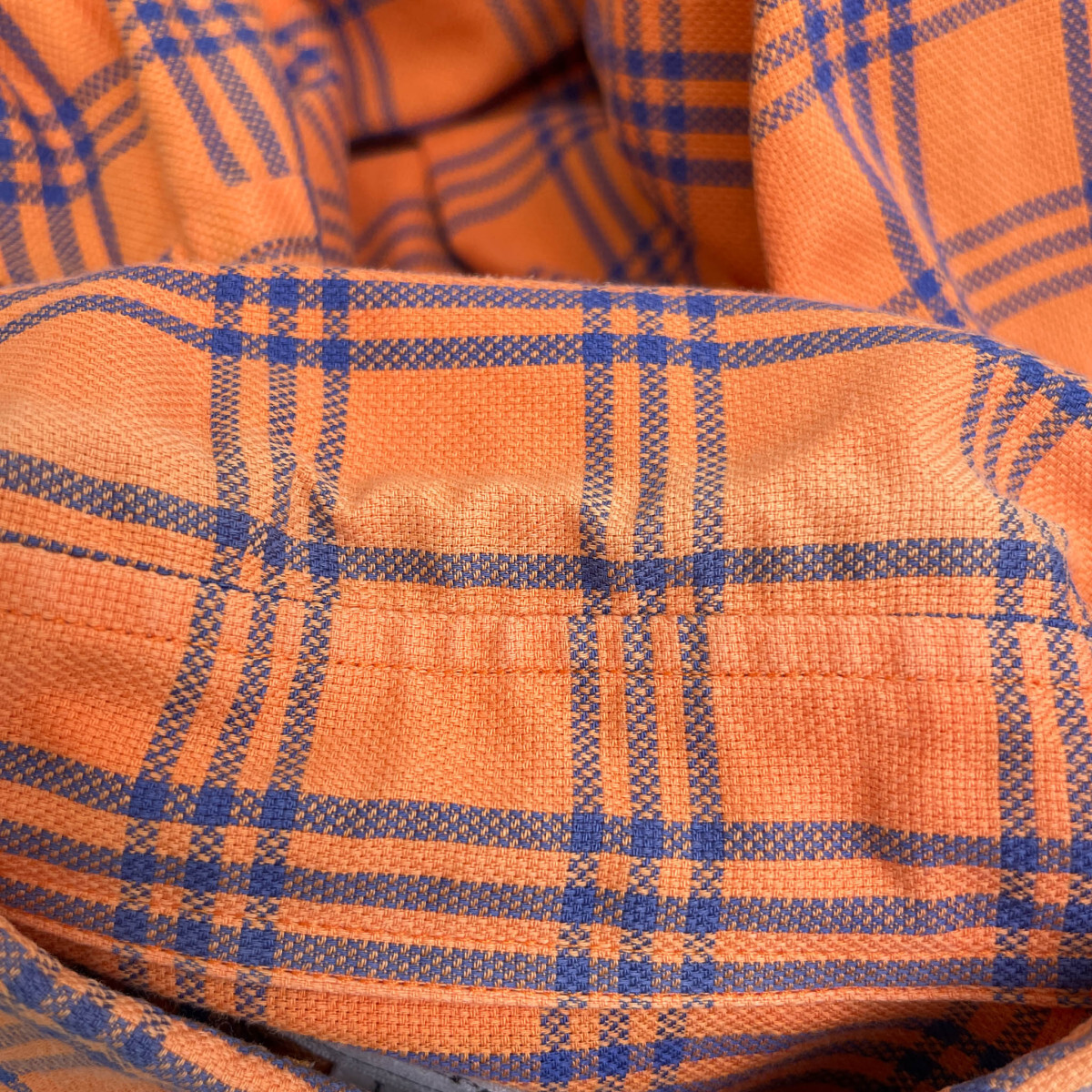 90s VINTAGE Burberry Burberry check pattern BD short sleeves shirt size L orange burberrys