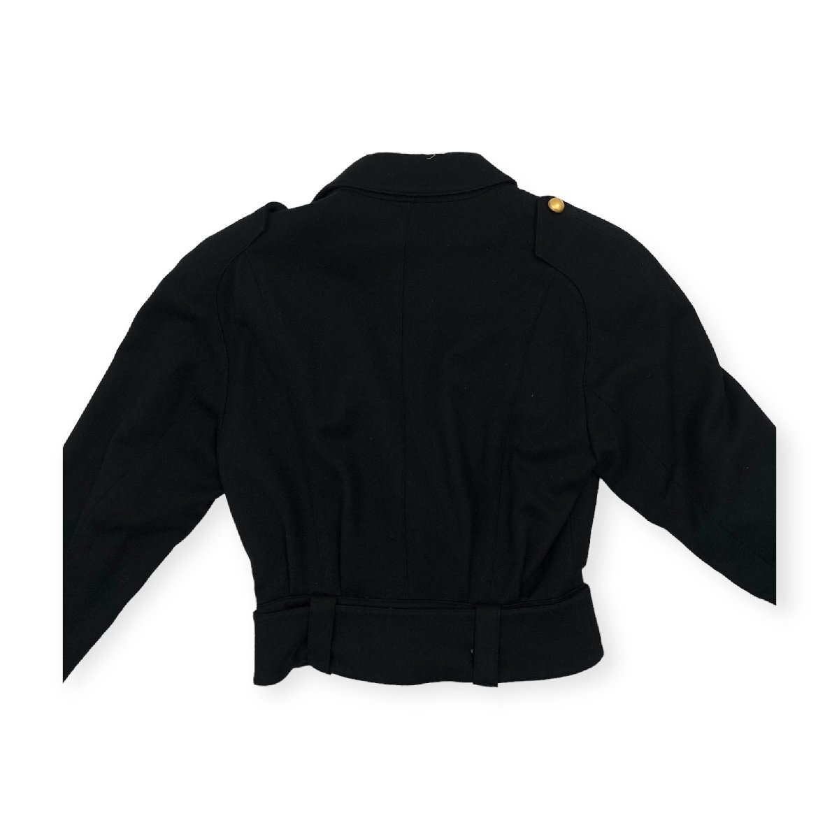 49 AV JUNKO SHIMADA ジュンコシマダ デザイン ウールジャケット ベルト付き サイズ 9 /ブラック レディース 日本製_画像4
