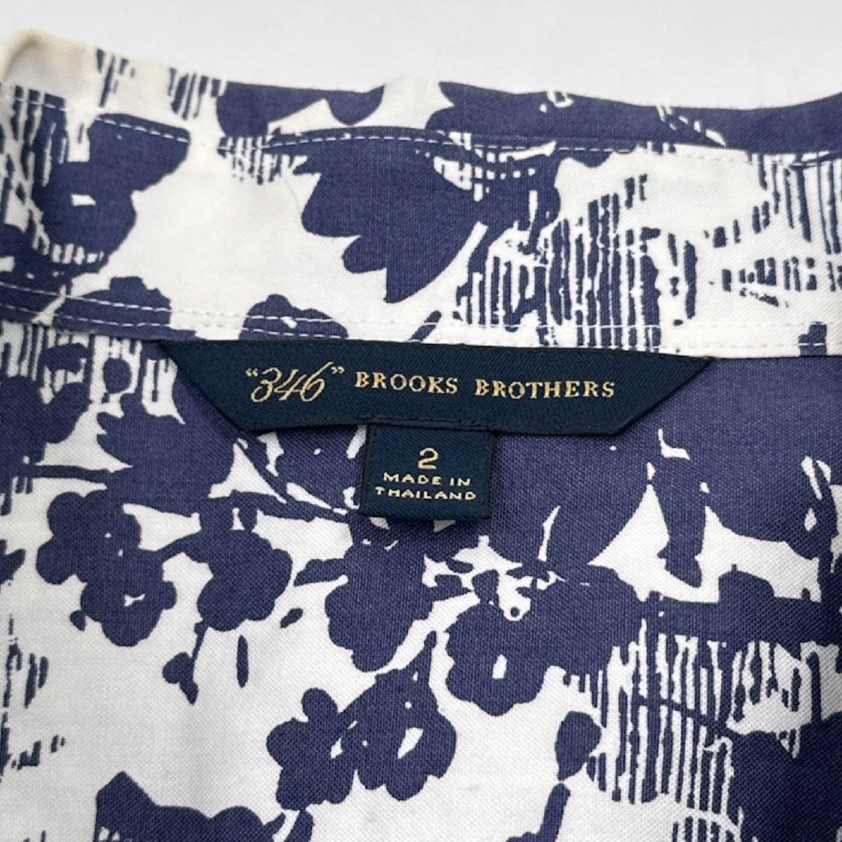 BROOKS BROTHERS ブルックスブラザーズ 346 ボタニカル 花柄 半袖 スキッパー シャツワンピース 2 /レディース/ドレス_画像4