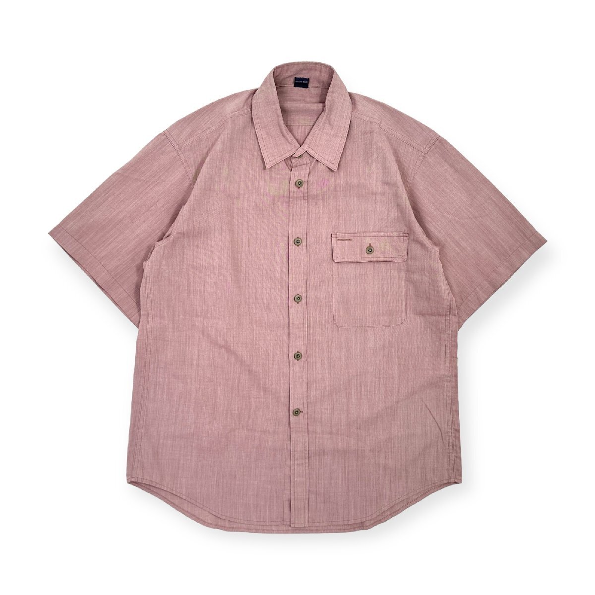 mont-bell モンベル ポケット 半袖 シャツ サイズ M (JAPAN) /メンズ/アウトドア/パープル 系 ウイックロン_画像1