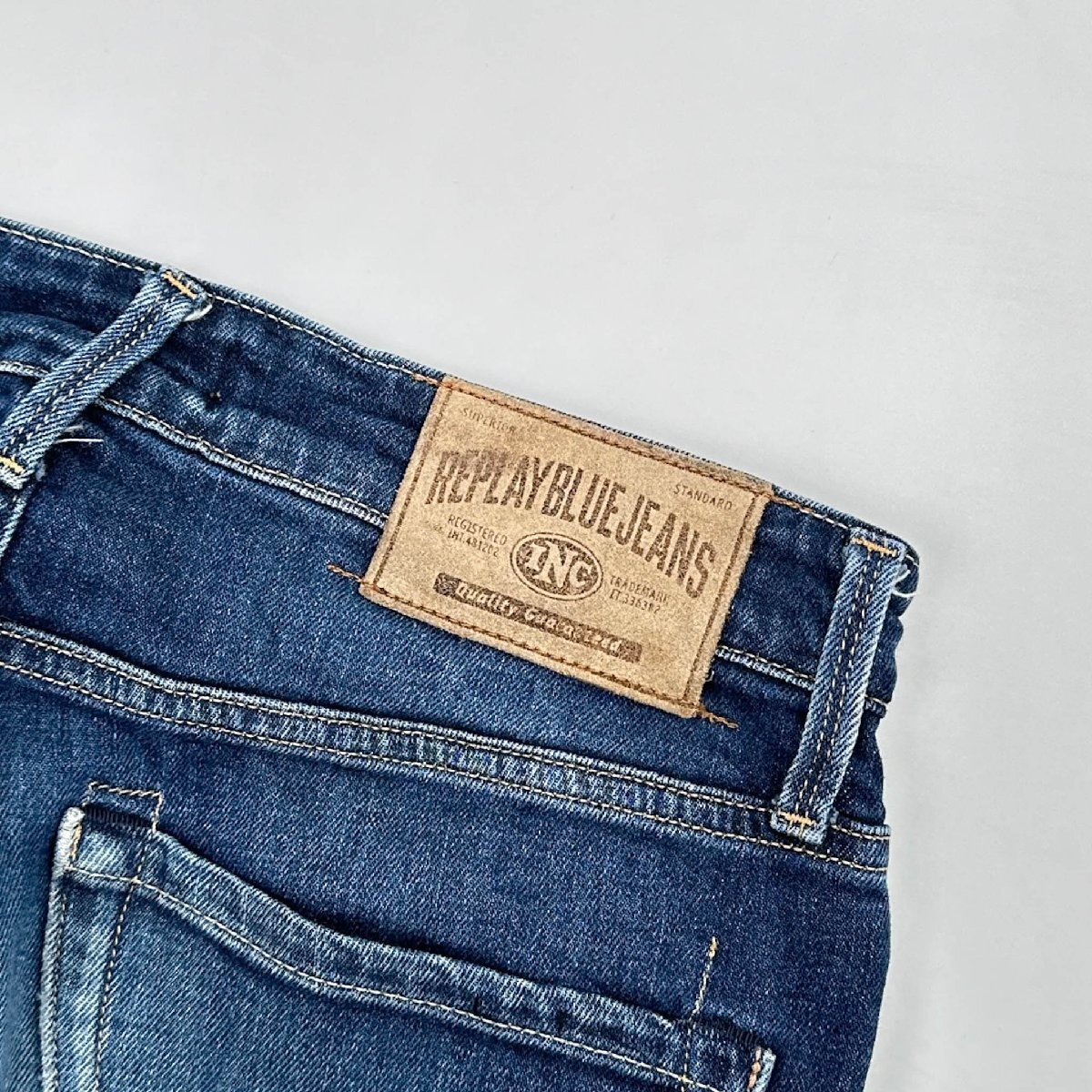 REPLAY JEANS リプレイ ヒゲ ハチノス ダメージ加工 ボタンフライ デニム パンツ ジーンズ ボトムス W29/メンズ Fashion Box Japan代理_画像10