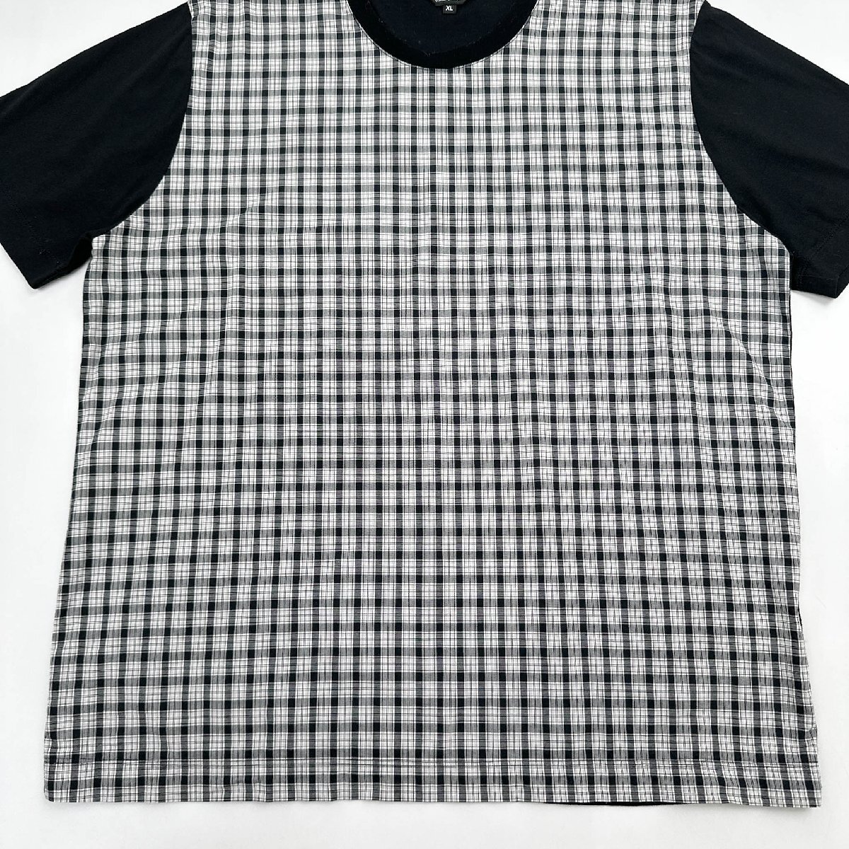 PS Paul Smith ポールスミス チェック柄 切替 半袖 Tシャツ カットソー XL/黒/ブラック/メンズ/ジョイックスコーポレーション/日本製_画像6