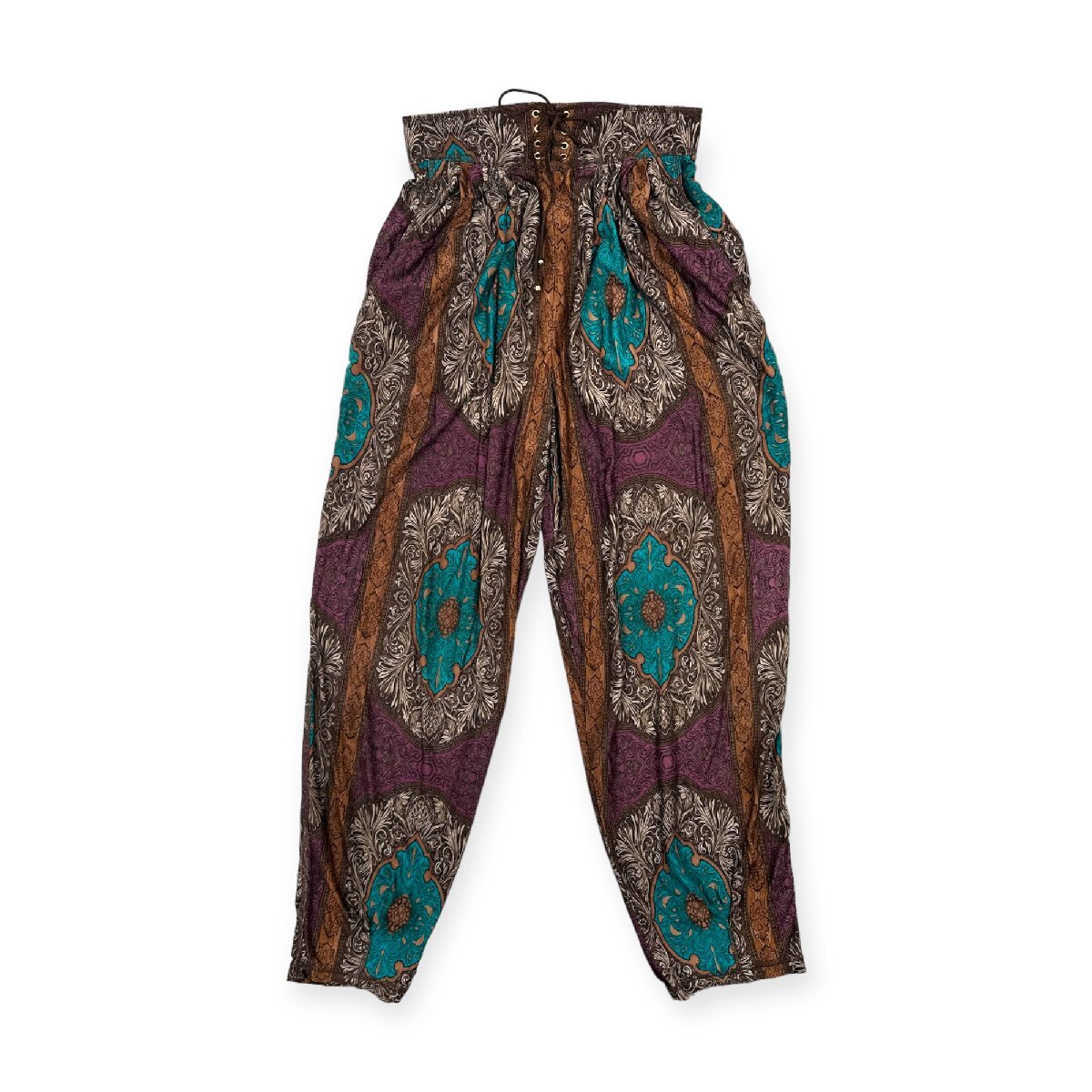 Italiya ita задний высокий талия общий рисунок Asian плетеный вверх легкий брюки низ Thai брюки тонкий нейлон 13/ женский 