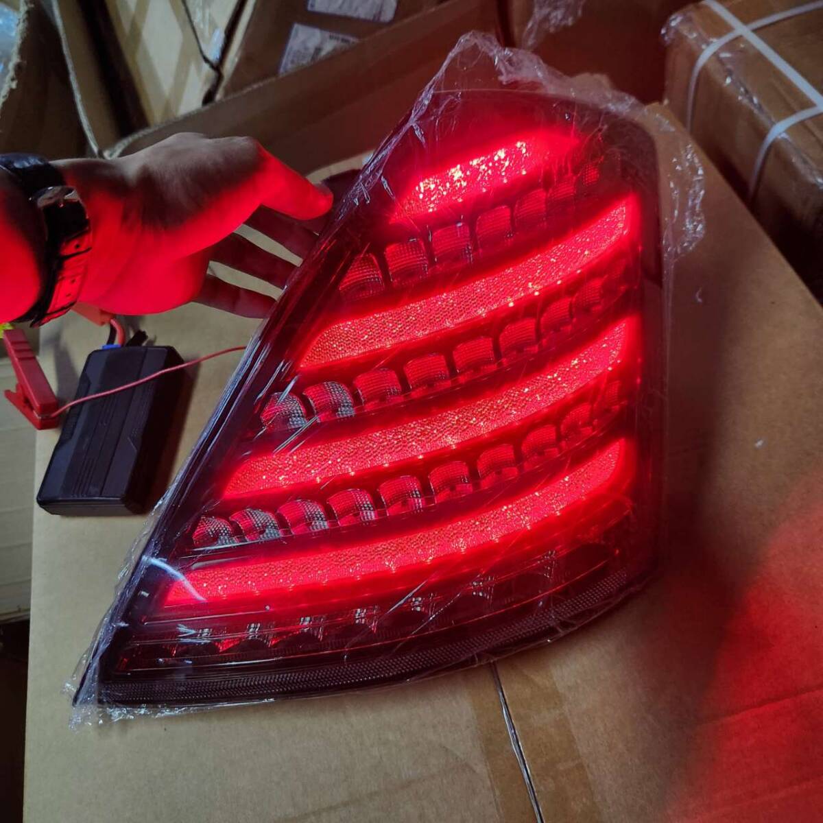  new goods, free shipping red smoked Mercedes Benz S Class AMG W221 previous term W222 style LED tail V2 current . turn signal model S550