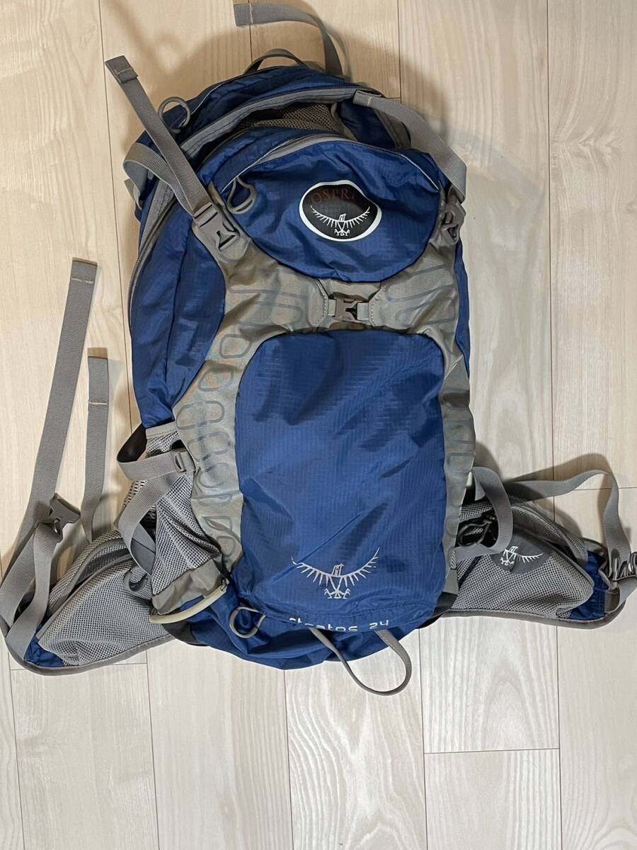 OSPREY STRATOS24 オスプレー ストラトス24 L 使用回数5回未満 バックパック リュック 登山 アウトドア 新品同様 ブルー系_画像5