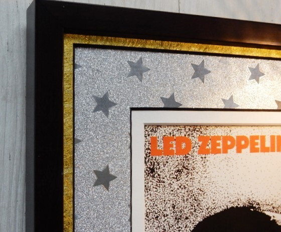 レッド・ツェッペリン 1st/名盤 レコジャケ ポスター 額入り/Led Zeppelin/ジミー・ページ/ロック アルバム アート/Framed Zeppelin Album_画像2